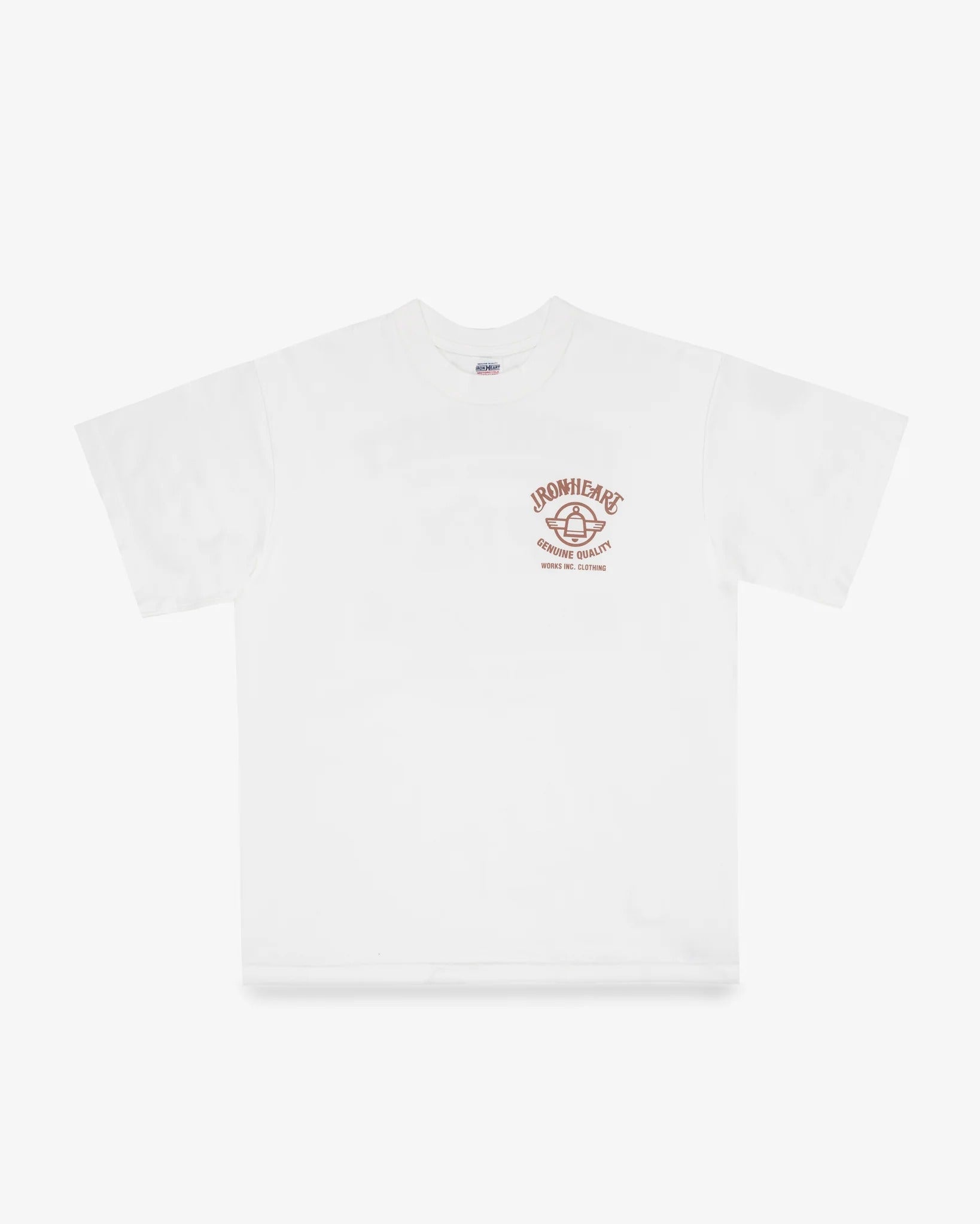 IHT-2603-WHT 7.5OZ PRINTED LOOPWHEEL CREW NECK T-SHIRT - WHITE