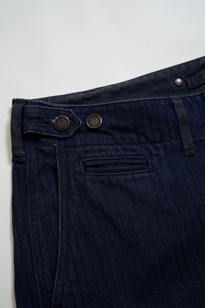40S MONKEY PANTS MIXED HERRINGBONE - INDIGO