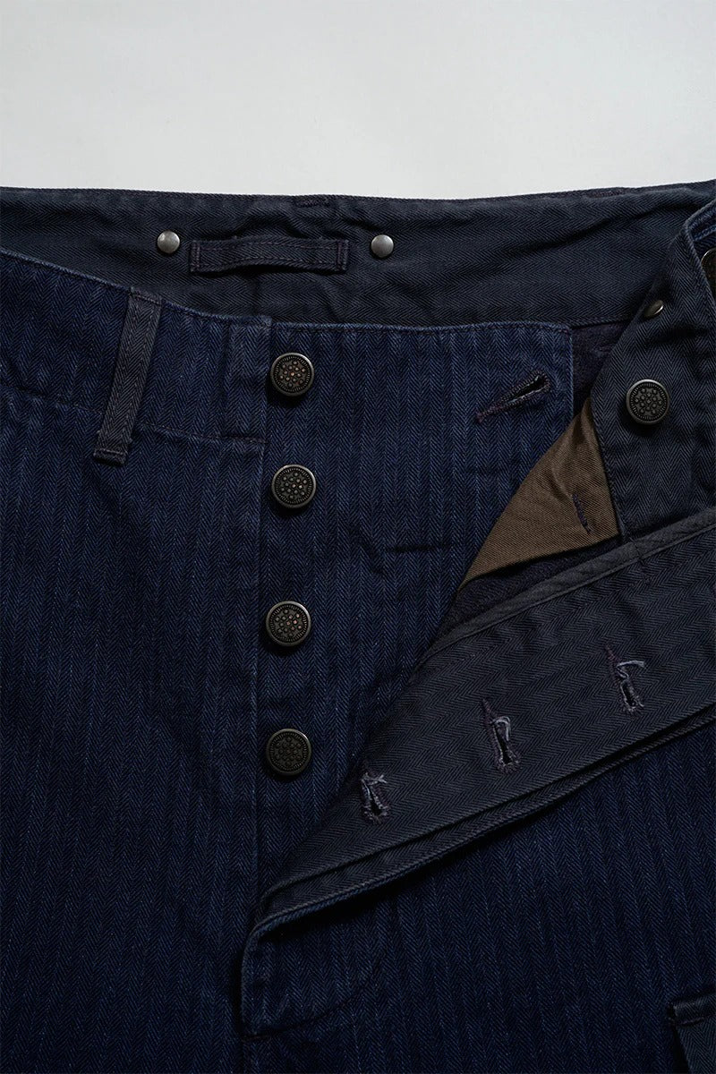 40S MONKEY PANTS MIXED HERRINGBONE - INDIGO