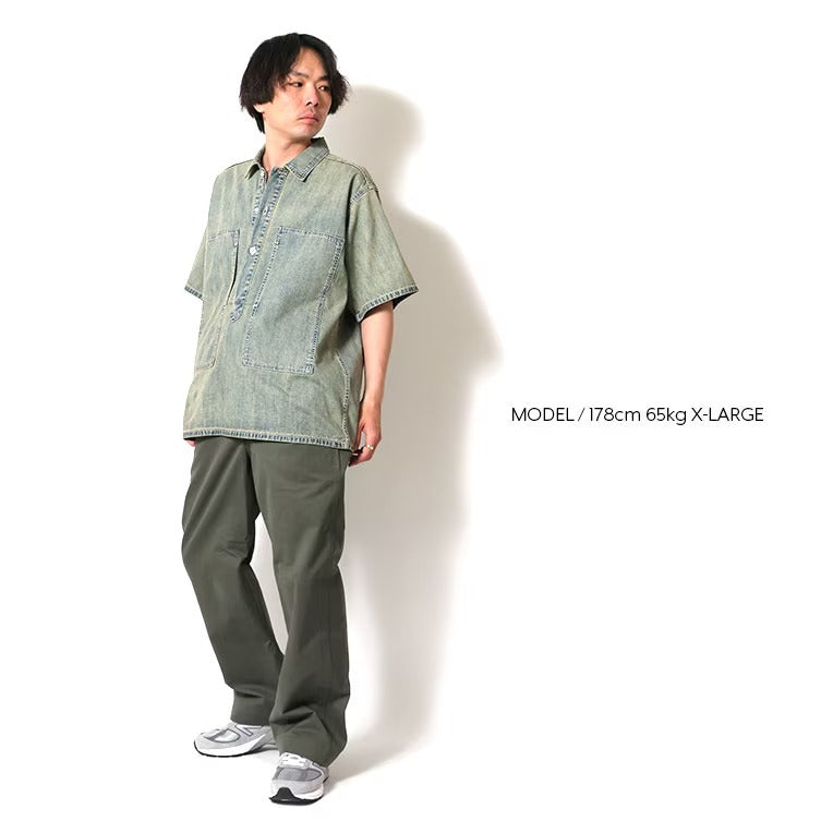 41343 U.S. COTTON DENIM S/S U.S.ARMY PULLOVER SHIRT - BLEACH