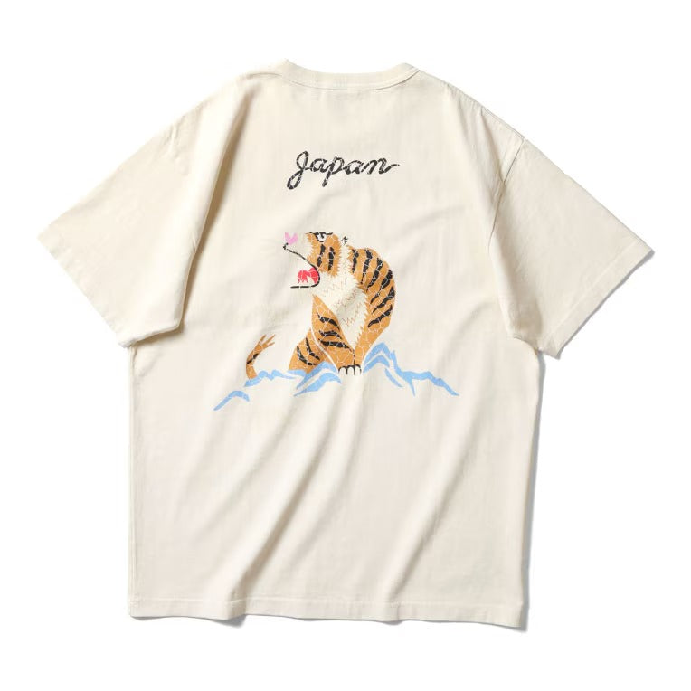 22395 PIGMENT US COTTON PRINT TEE (TIGER) - NATURAL