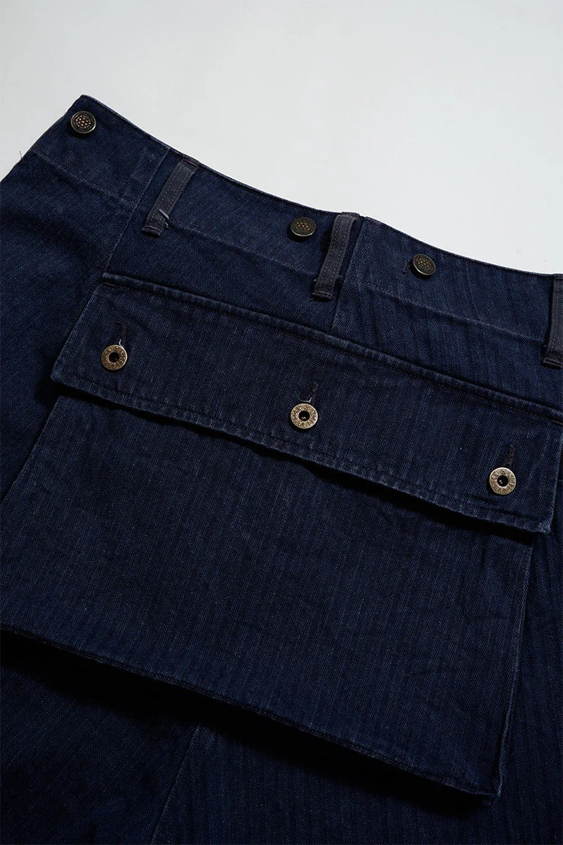 40S MONKEY PANTS MIXED HERRINGBONE - INDIGO