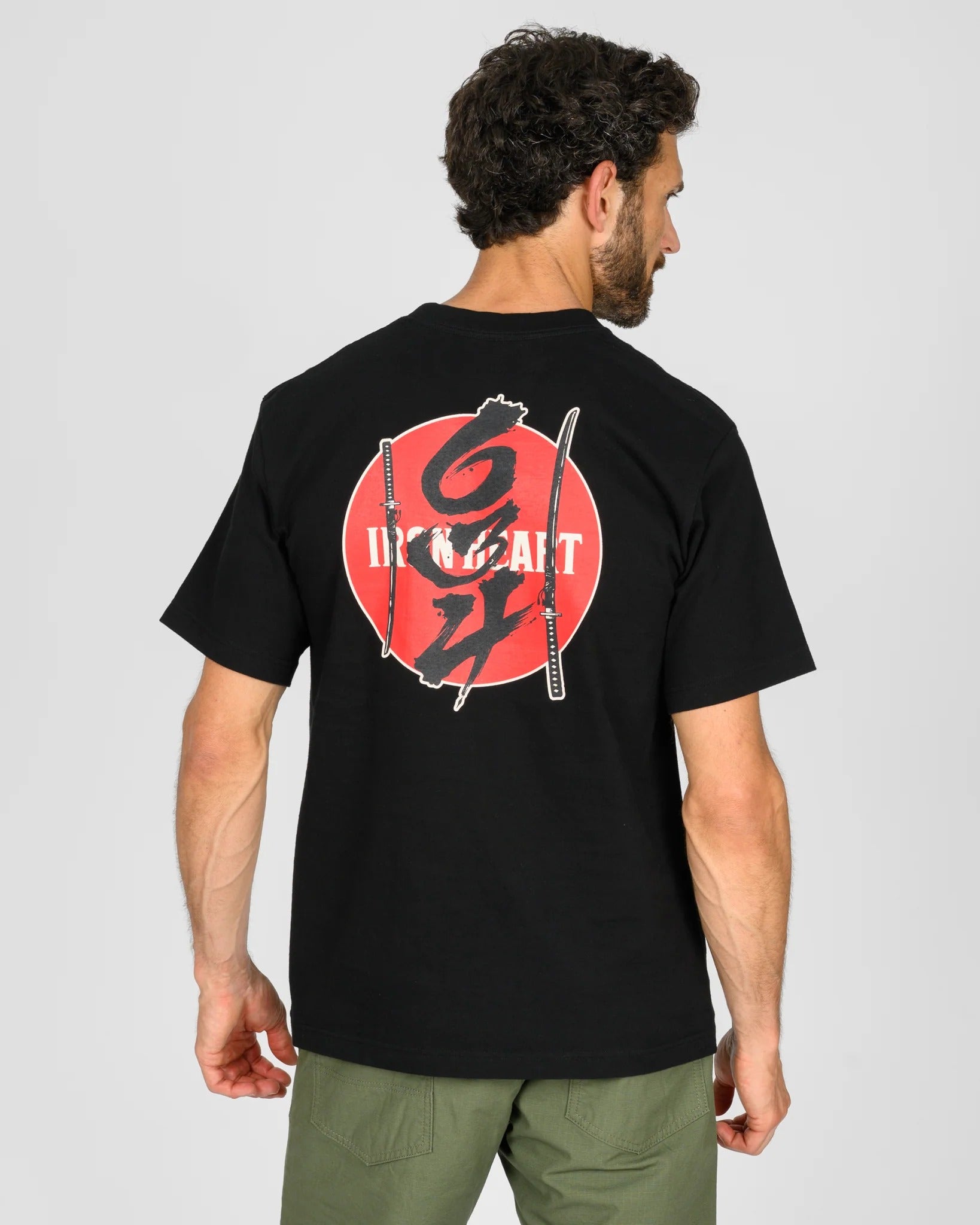 IHT-634-BLK 7.5OZ PRINTED LOOPWHEEL CREW NECK T-SHIRT - BLACK