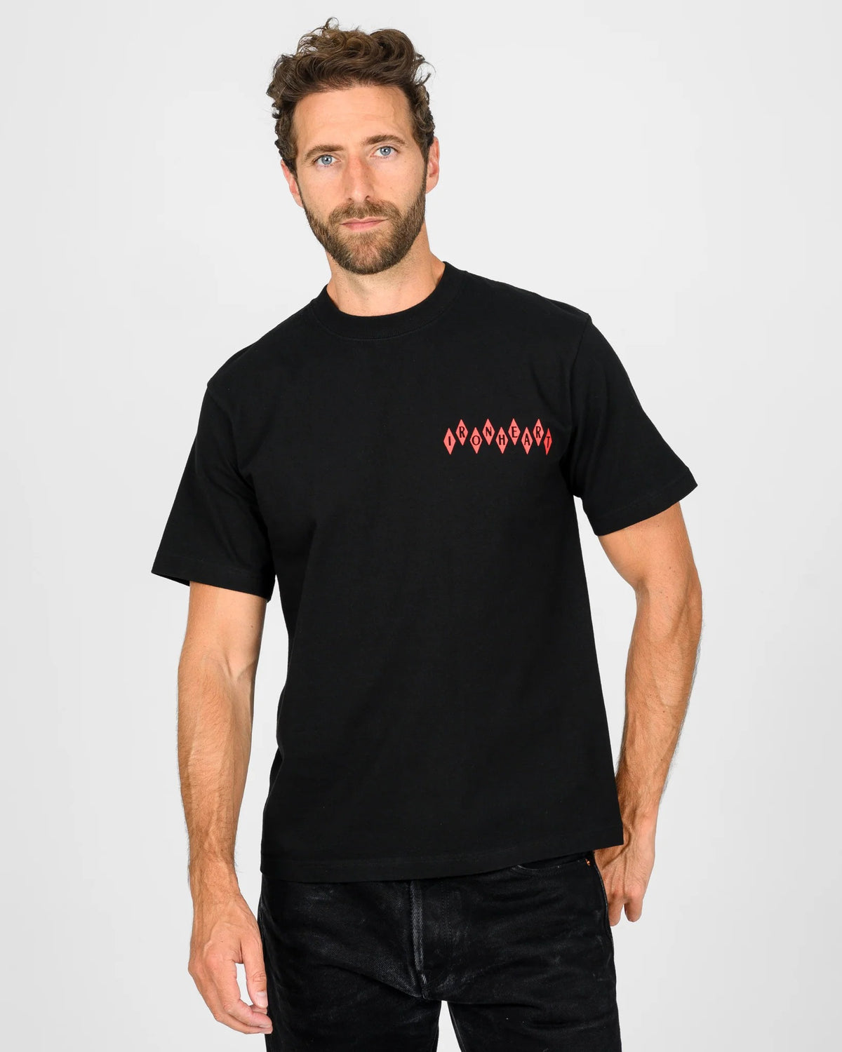 IHT-777-BLK 7.5oz Printed Loopwheel Crew Neck T-Shirt - BLACK