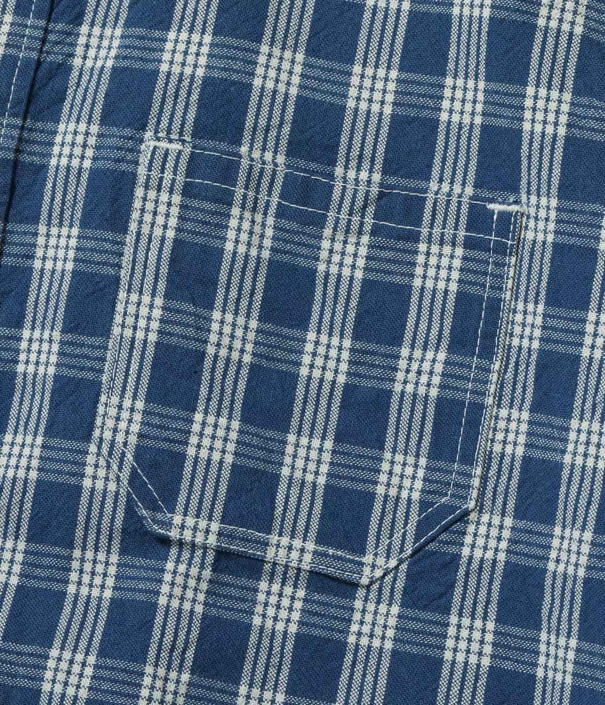 US15901 UNION SUPPLY PALAKA CHECK SHIRT BLOUSE - INDIGO
