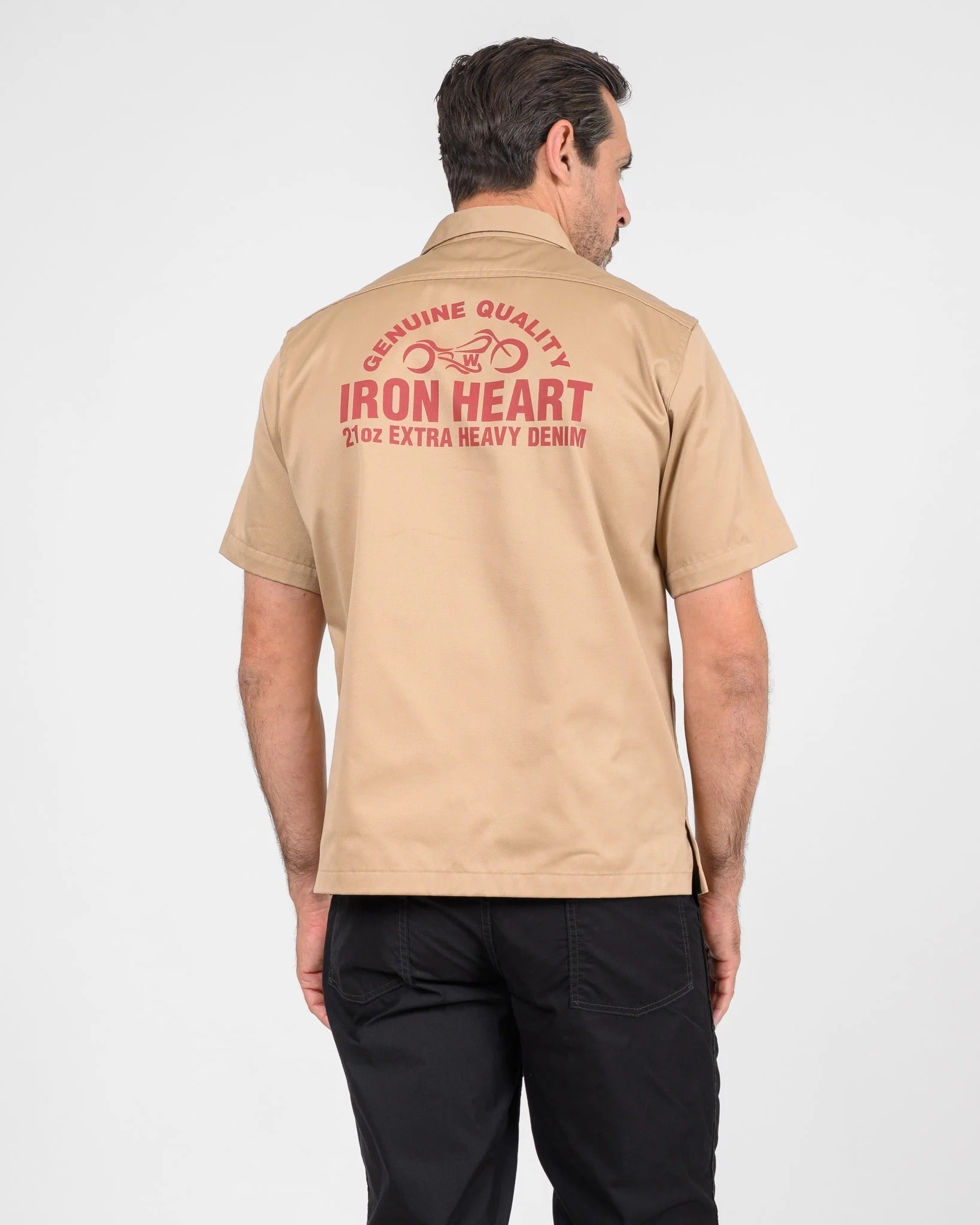 IHSH-446-KHA 9.6OZ T/C SHORT SLEEVED MECHANIC SHIRT - KHAKI