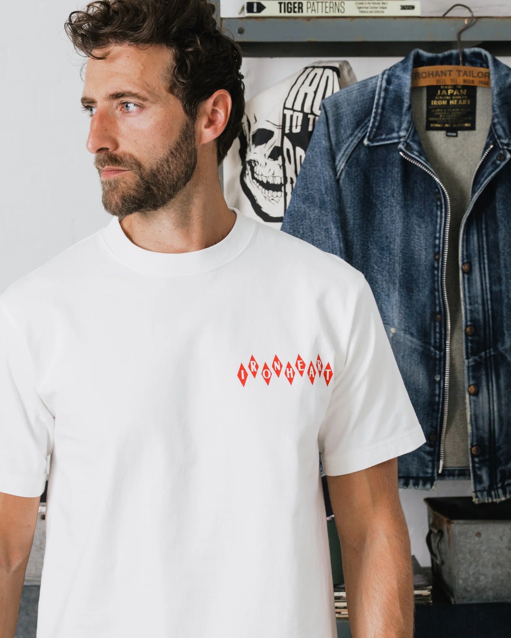IHT-777-WHT 7.5oz Printed Loopwheel Crew Neck T-Shirt - WHITE