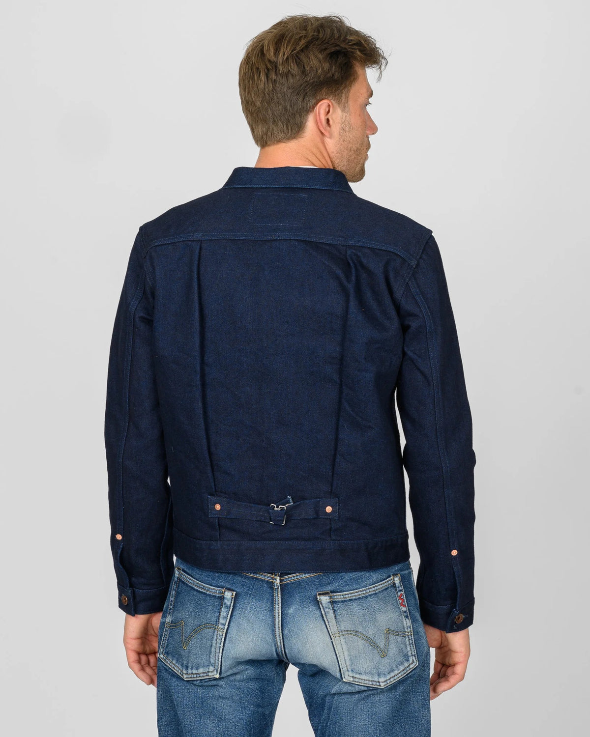 IHJ-140-IG 19oz Selvedge Denim Type I Jacket - INDIGO/GREY