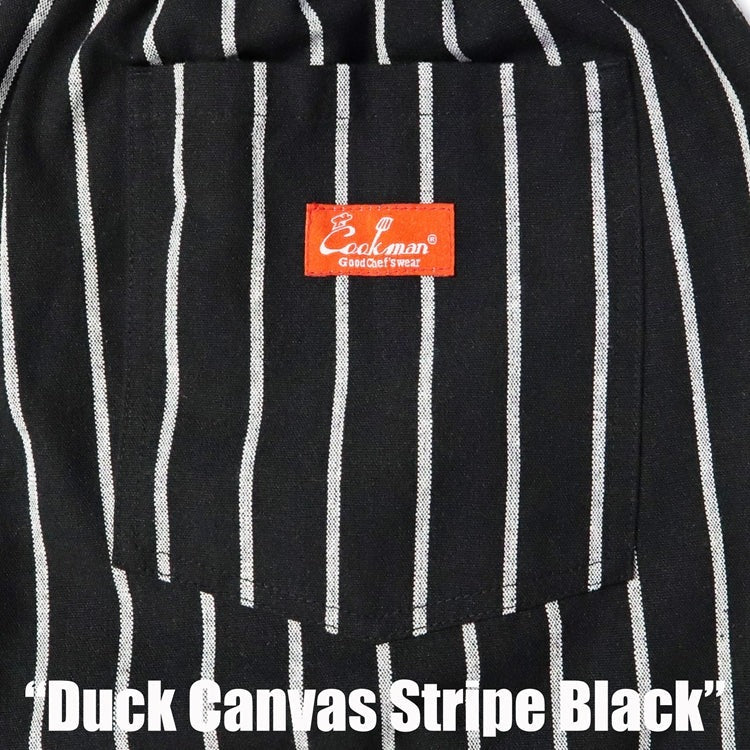 CHEF PANTS DUCK CANVAS STRIPE - BLACK