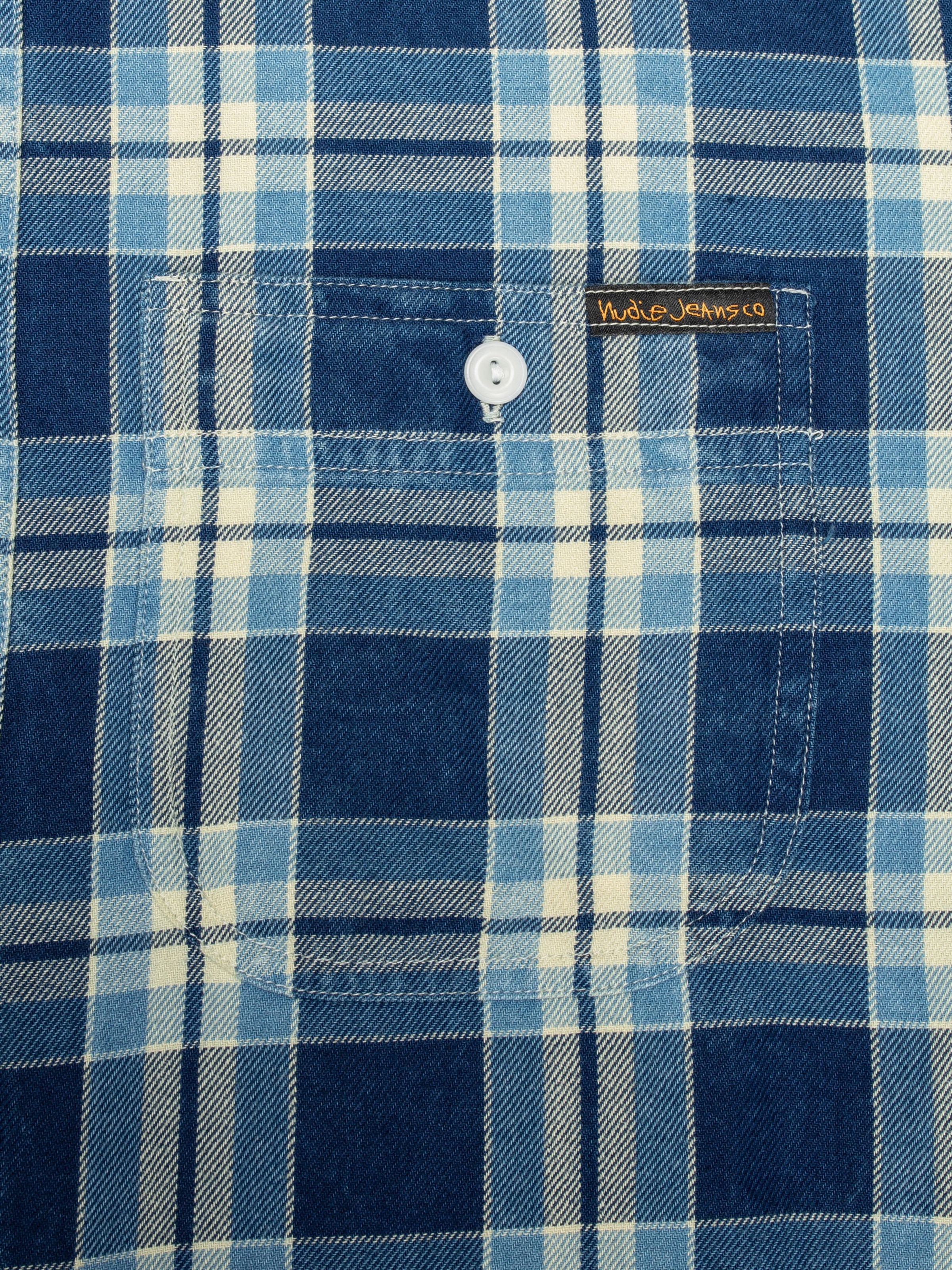 Julian Worker Shirt Checked - Indigo