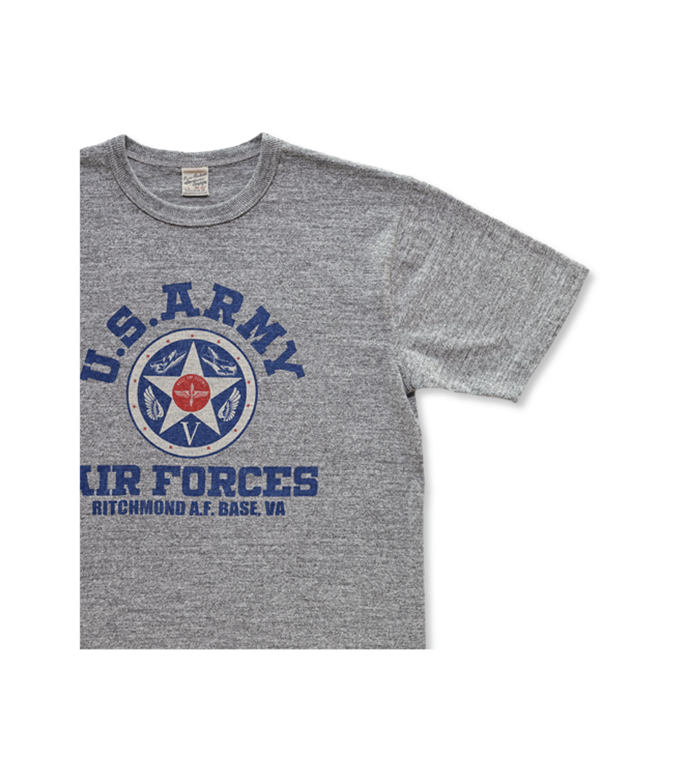 BR79559 SLUB YARN T-SHIRT U.S. ARMY AIR FORCES - H.GRAY