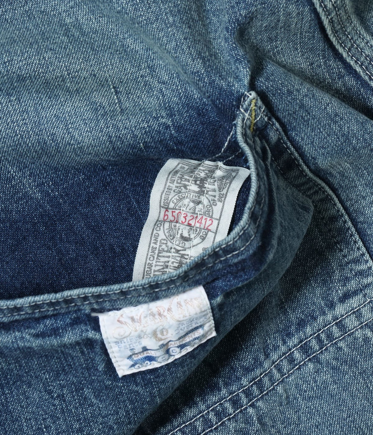 SC42549 11oz. BLUE DENIM WORK PANTS AGED MODEL - INDIGO
