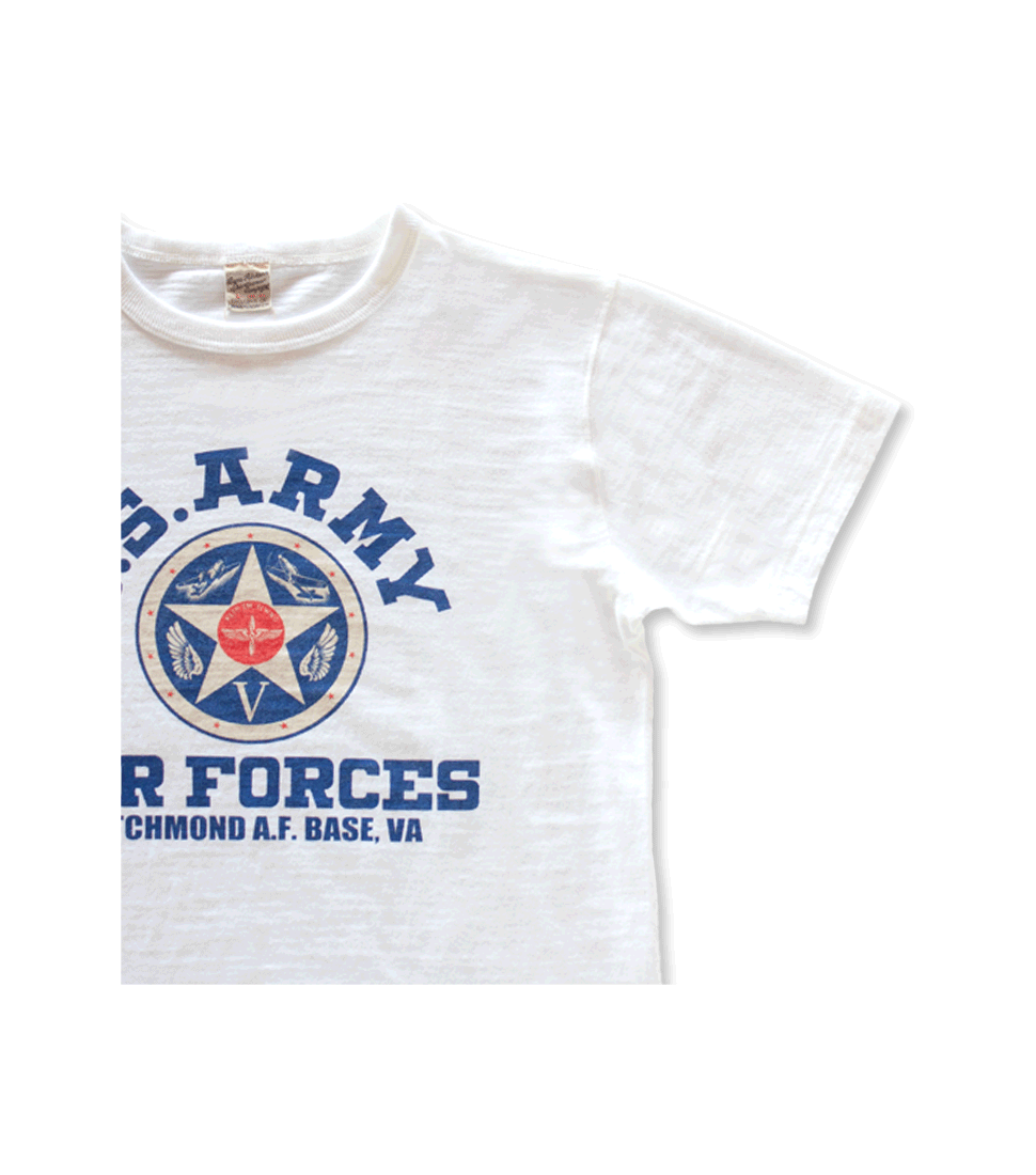 BR79559 SLUB YARN T-SHIRT U.S. ARMY AIR FORCES - WHITE