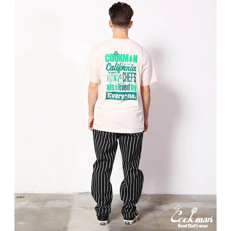 CHEF PANTS DUCK CANVAS STRIPE - BLACK