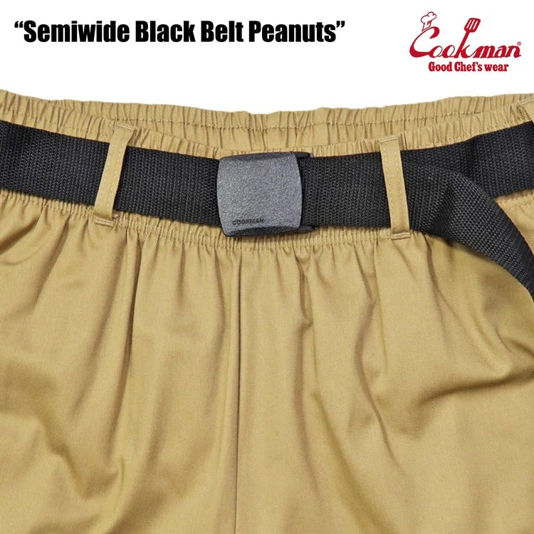 CHEF PANTS SEMIWIDE BLACK BELT - PEANUTS