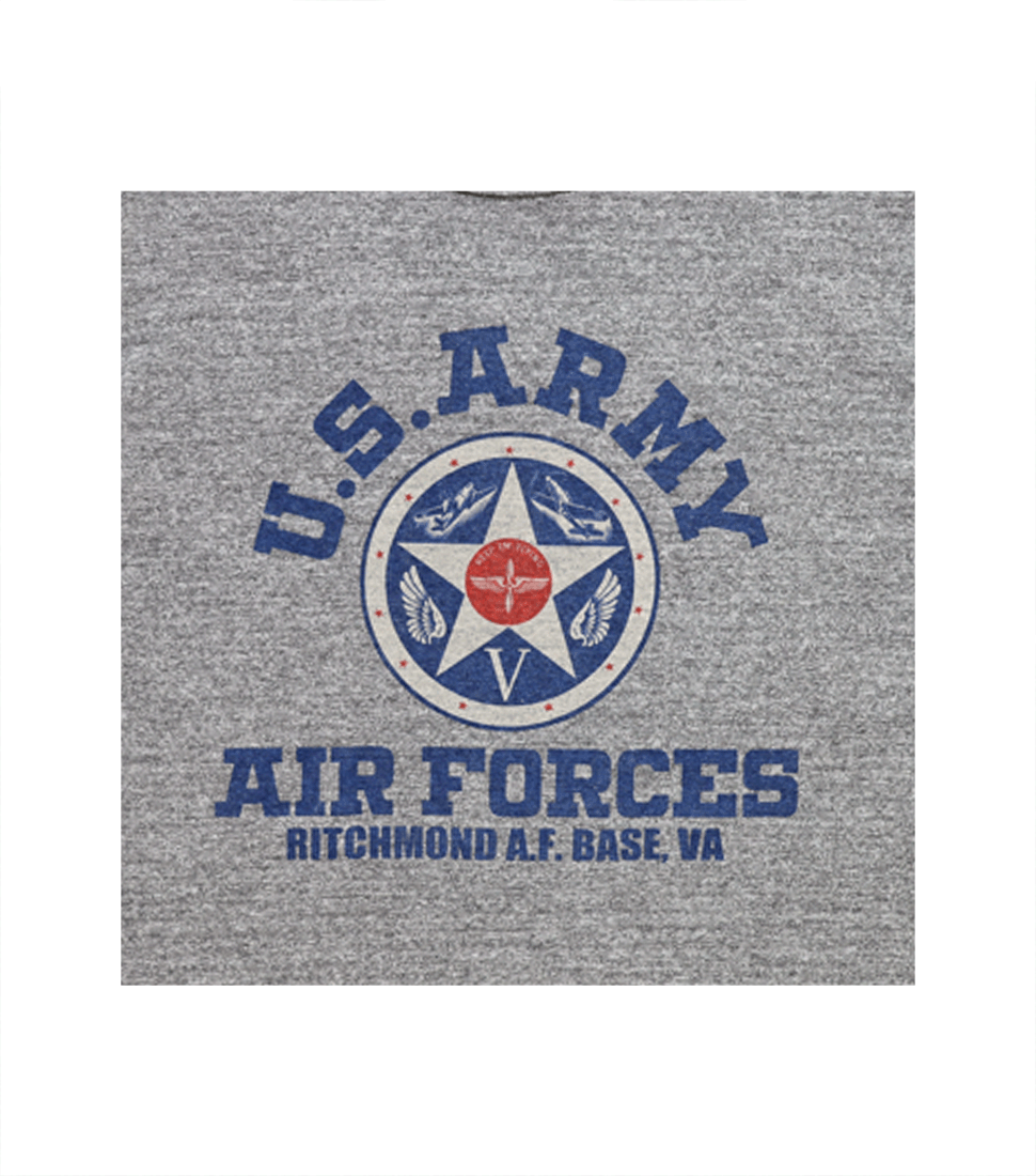 BR79559 SLUB YARN T-SHIRT U.S. ARMY AIR FORCES - H.GRAY