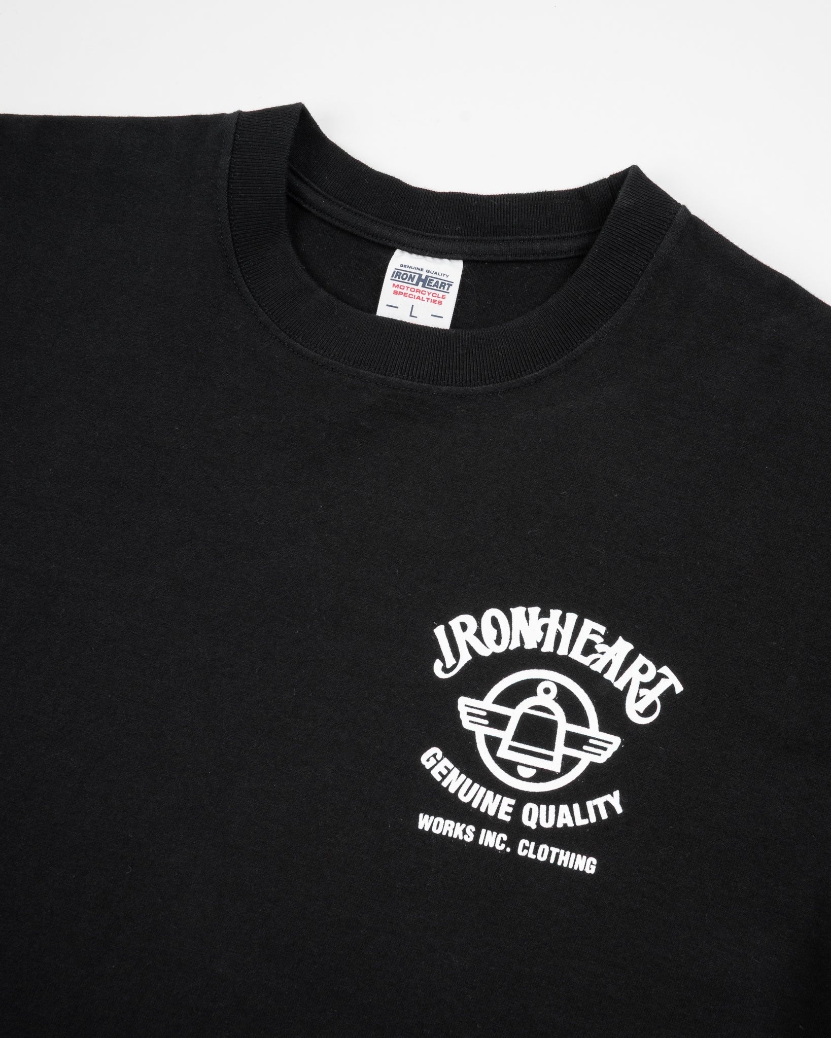 IHT-2502 7.5oz Printed Loopwheel Crew Neck T-Shirt - BLACK