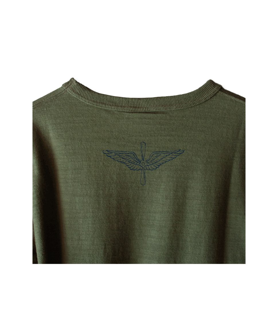 BR79559 SLUB YARN T-SHIRT U.S. ARMY AIR FORCES - OLIVE