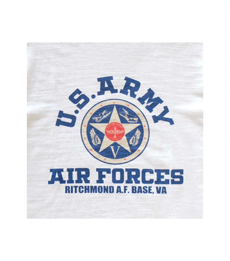 BR79559 SLUB YARN T-SHIRT U.S. ARMY AIR FORCES - WHITE
