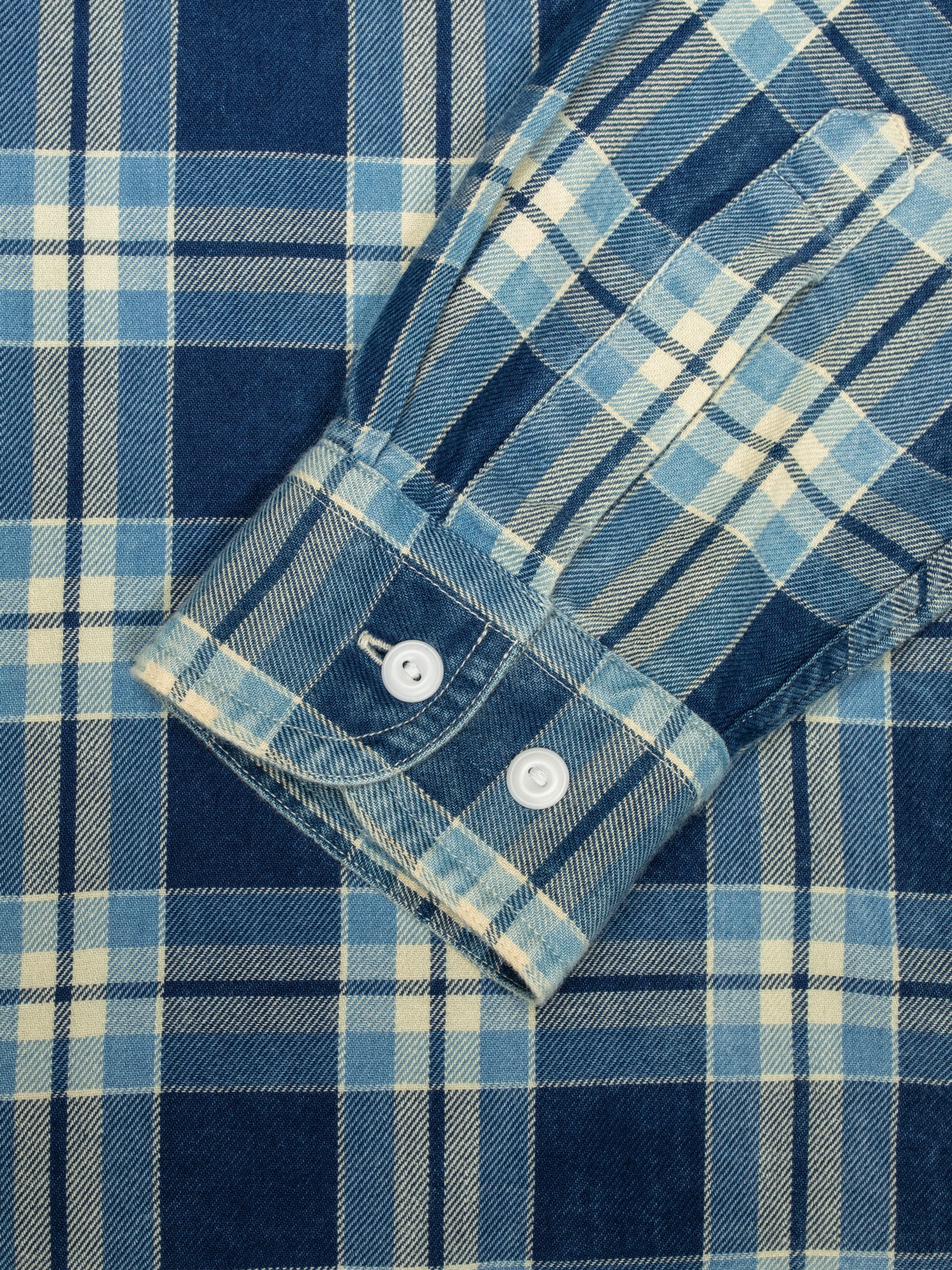 Julian Worker Shirt Checked - Indigo