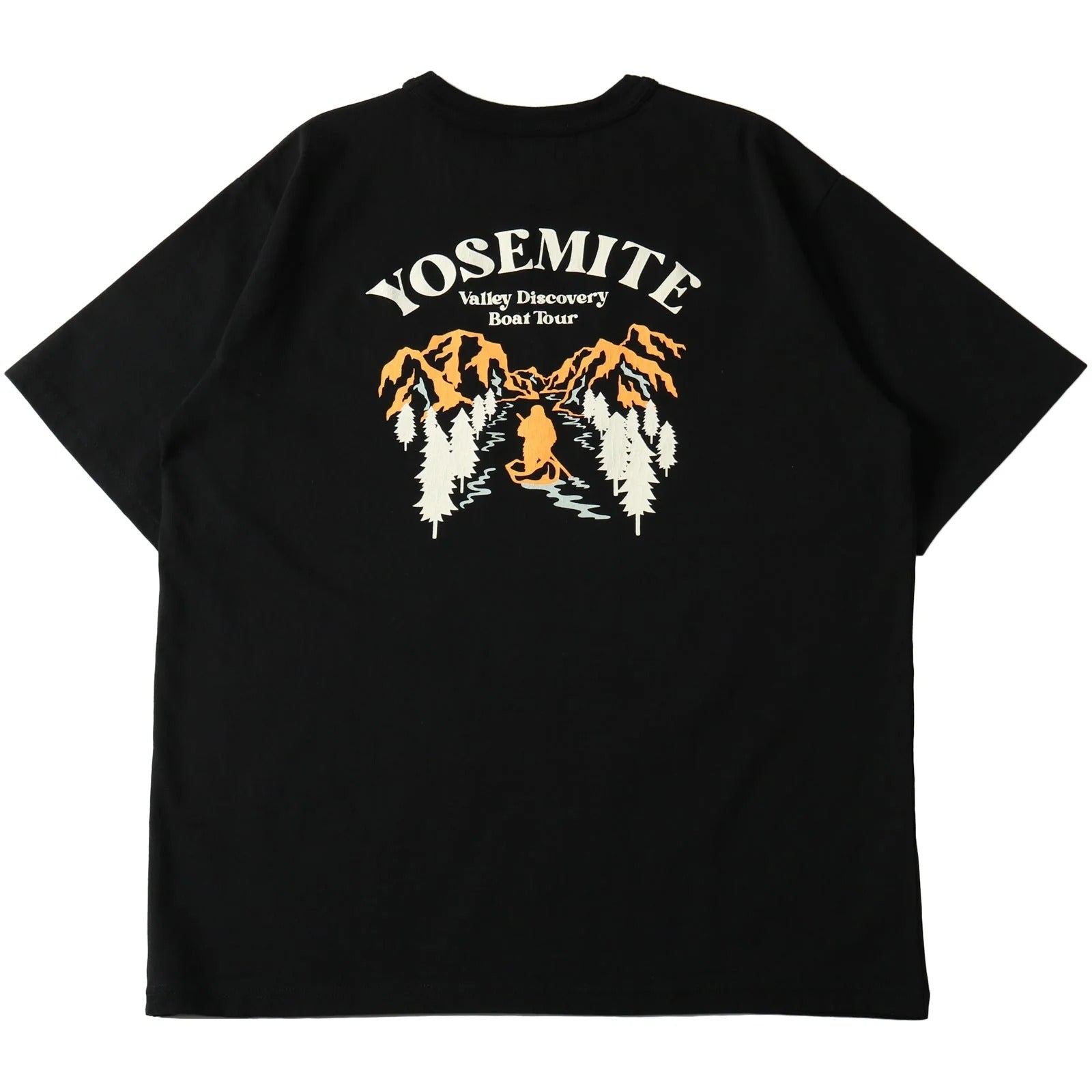 BR-25146 STANDARD 18/-OE Tough neck S/S Print T-shirt (YOSEMITE) - BLACK