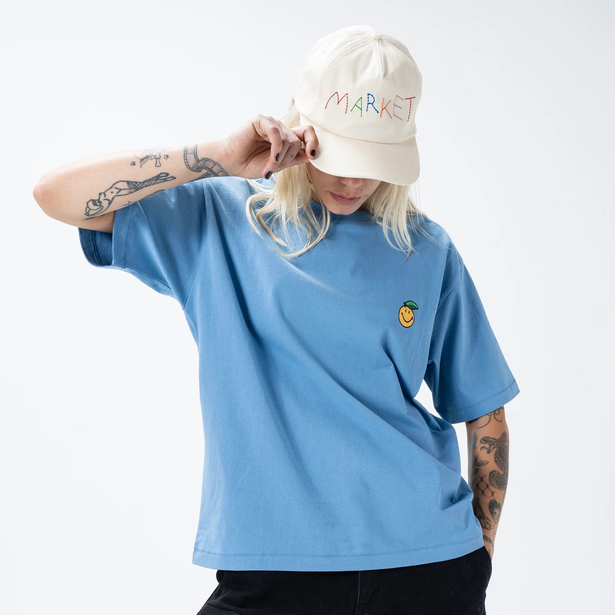 SMILEY FRUIT T-SHIRT 3-PACK - BASIL /BUTTER-CREAM/SKY BLUE