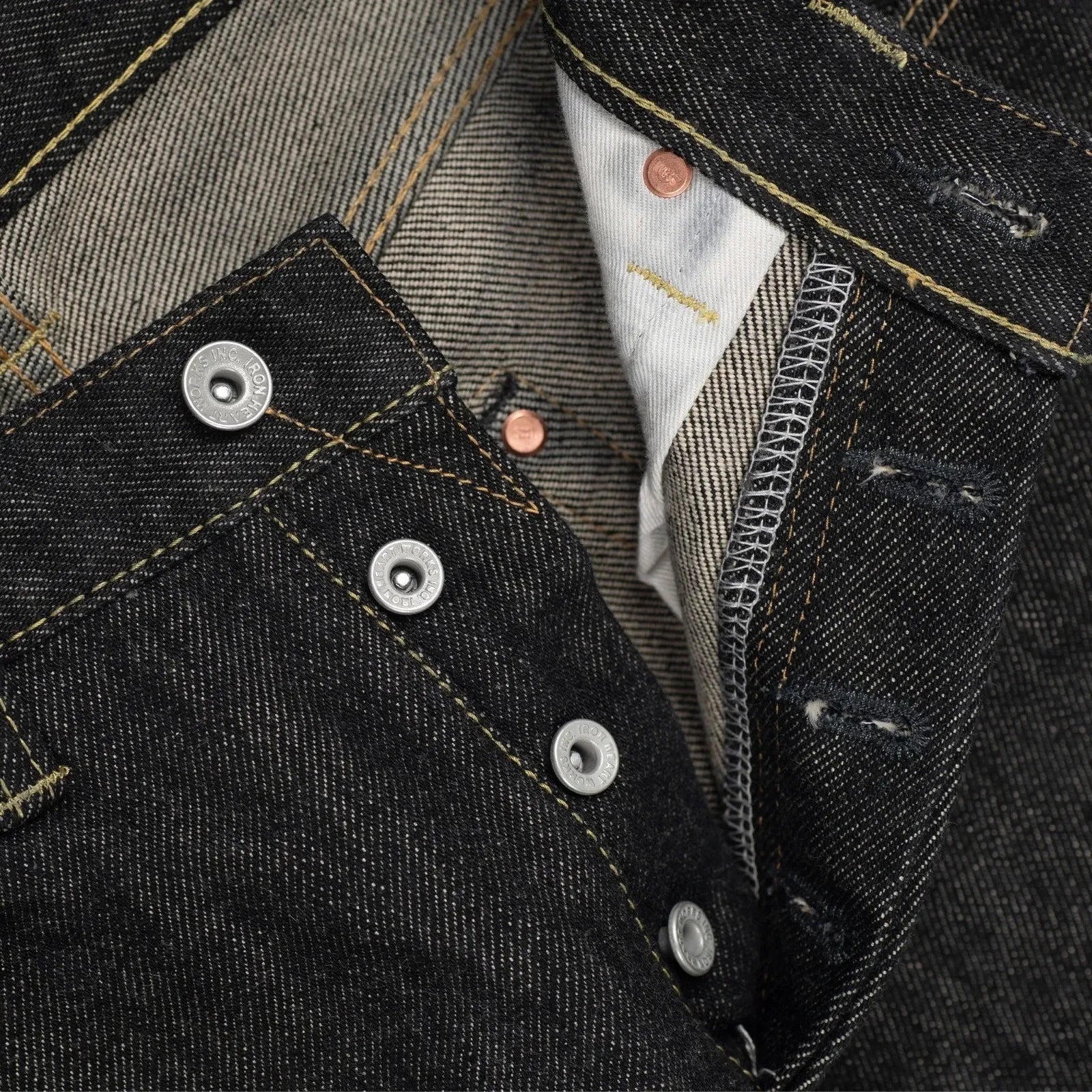 IH-634S-BK 21oz Selvedge Denim Straight Cut - BLACK