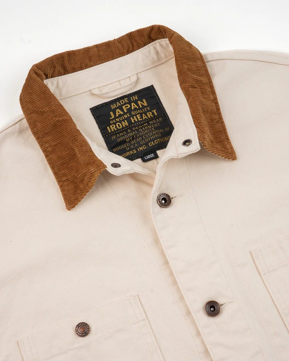 IHJ-148-IVO 10OZ KURASHIKIZOME® ORGANIC COTTON DUCK CHORE JACKET - IVORY