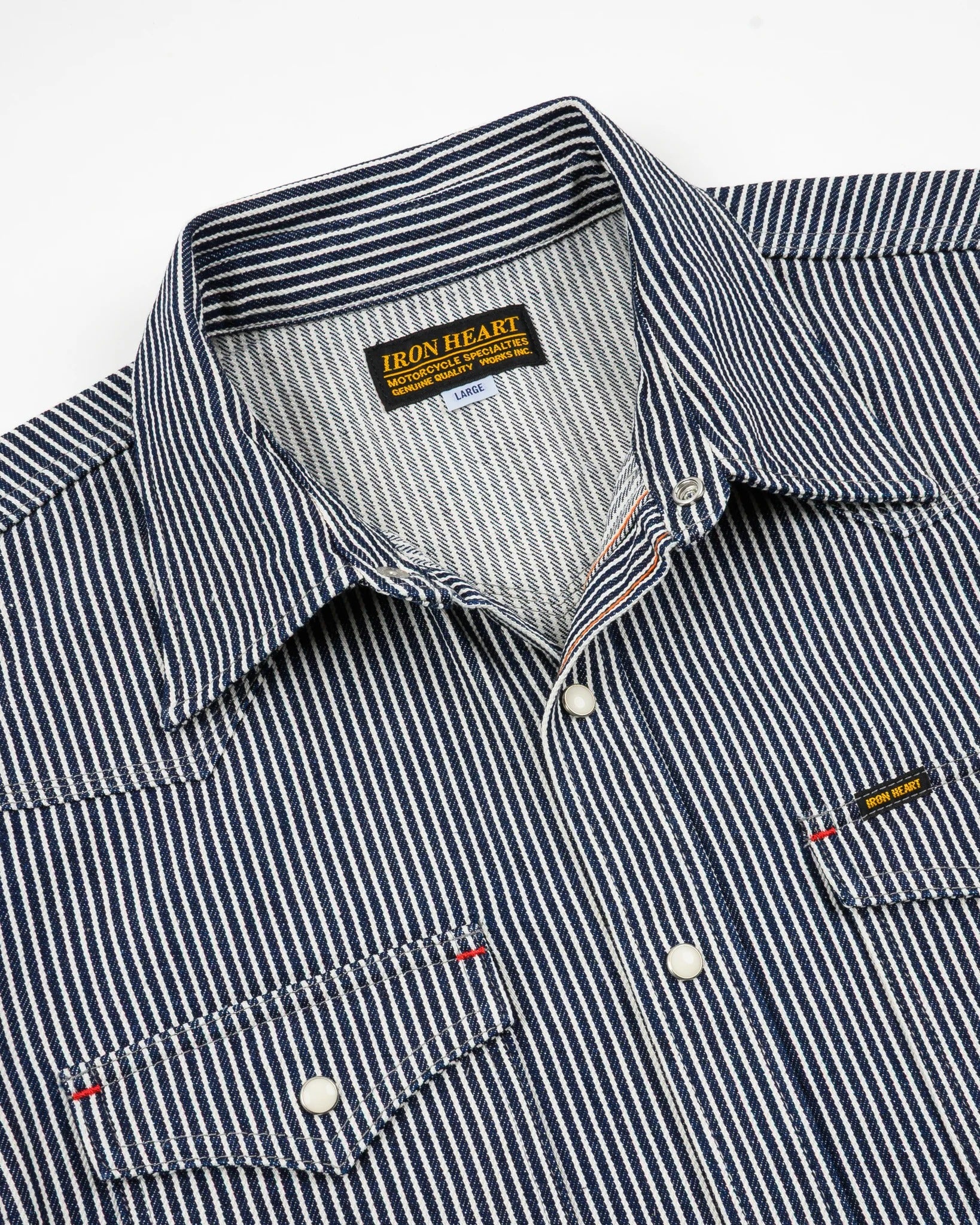 IHSH-07 12oz Hickory Stripe Western Shirt - INDIGO