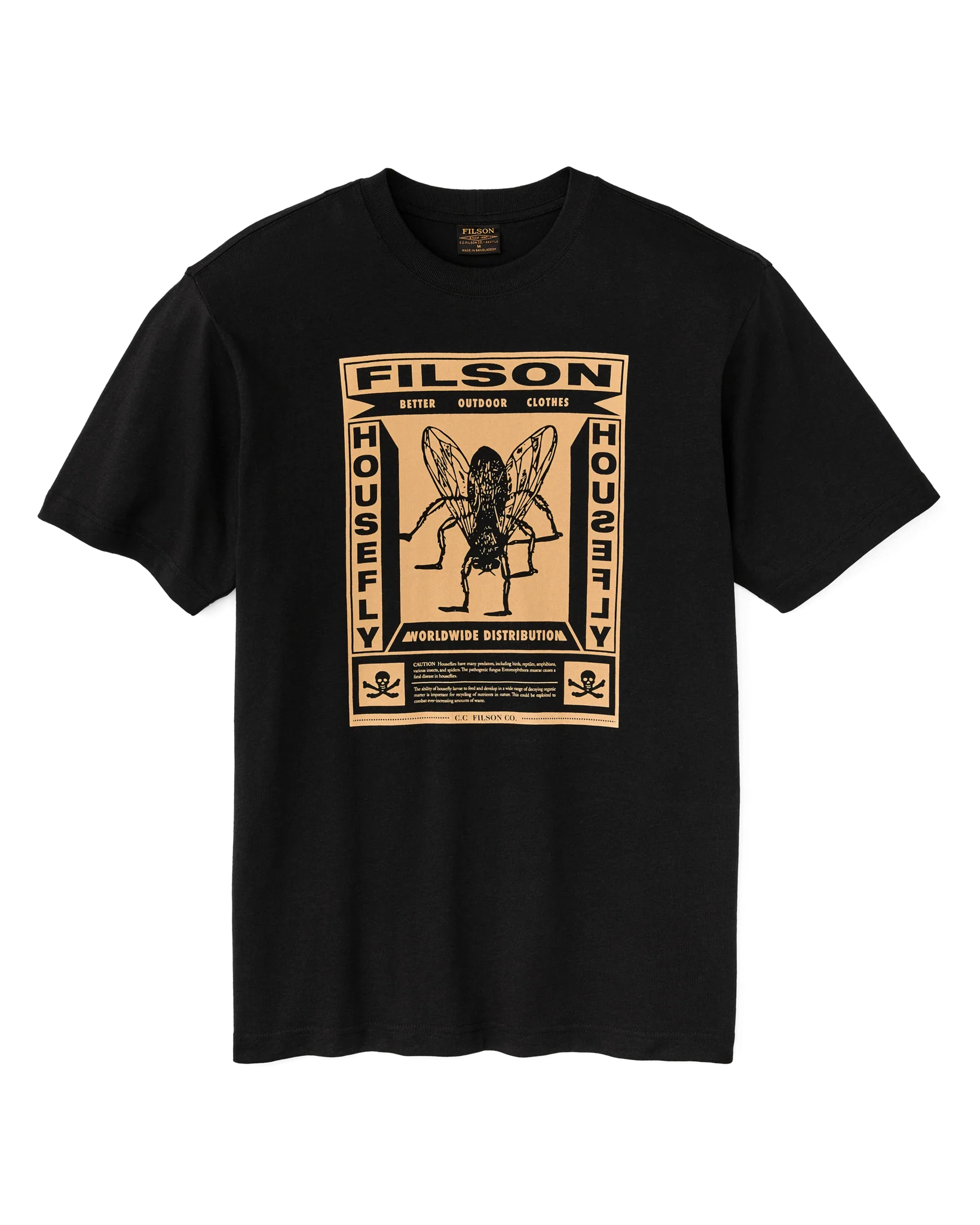 FILSON X HOUSEFLY FRONTIER GRAPHIC T-SHIRT - BLACK/WORLDWIDE