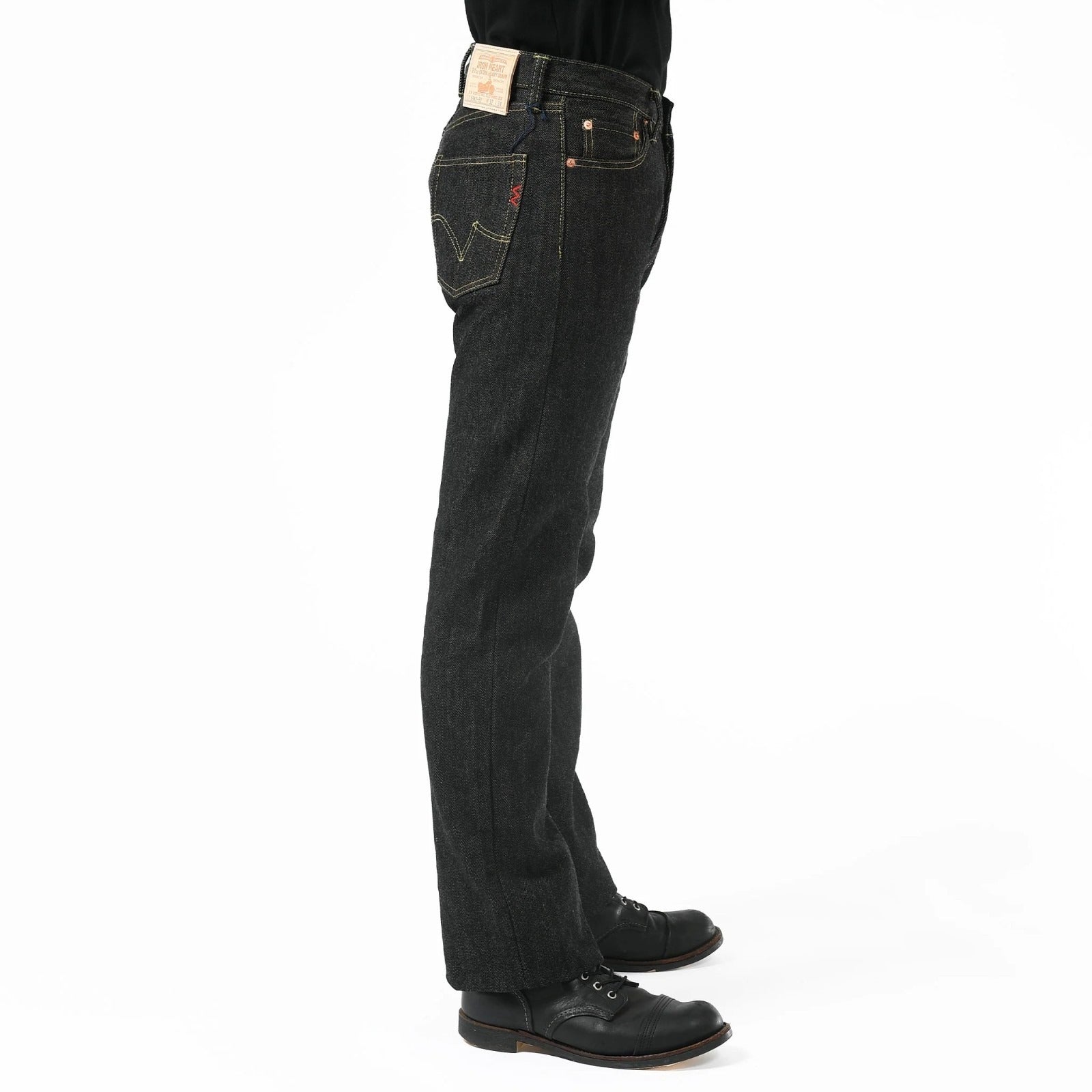 IH-634S-BK 21oz Selvedge Denim Straight Cut - BLACK
