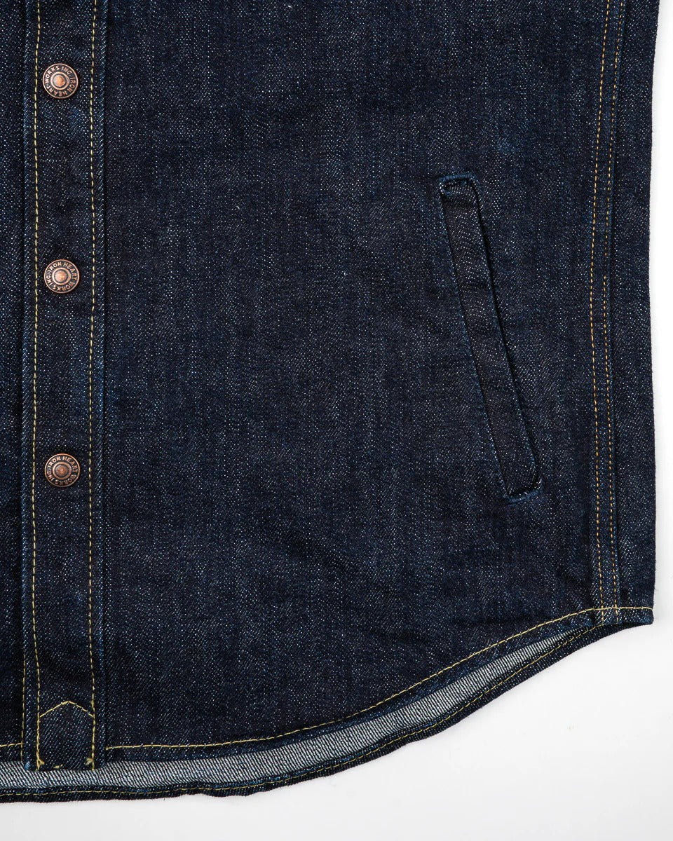IHSH-427-IND 16OZ SELVEDGE DENIM CPO SHIRT - INDIGO