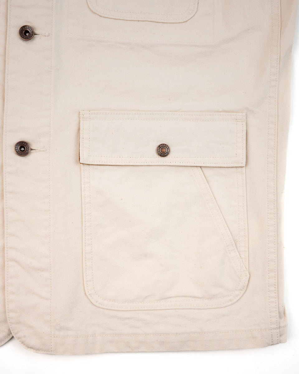 IHJ-148-IVO 10OZ KURASHIKIZOME® ORGANIC COTTON DUCK CHORE JACKET - IVORY