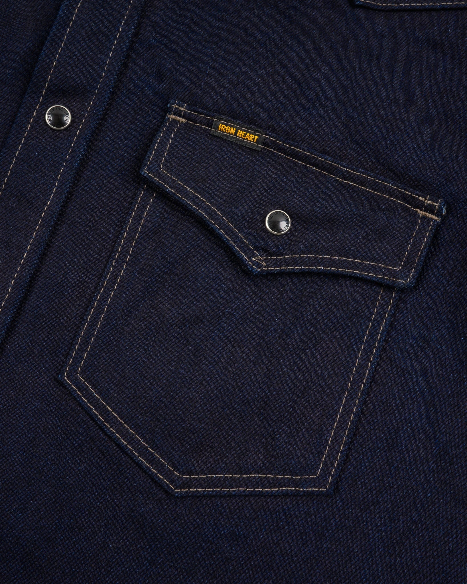 IHSH-295 14oz Selvedge Denim Western Shirt - INDIGO