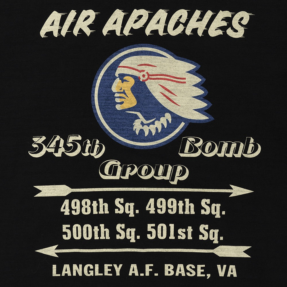 BR79565 SLUB YARN T-SHIRT "345th BOMB. GROUP" - BLACK