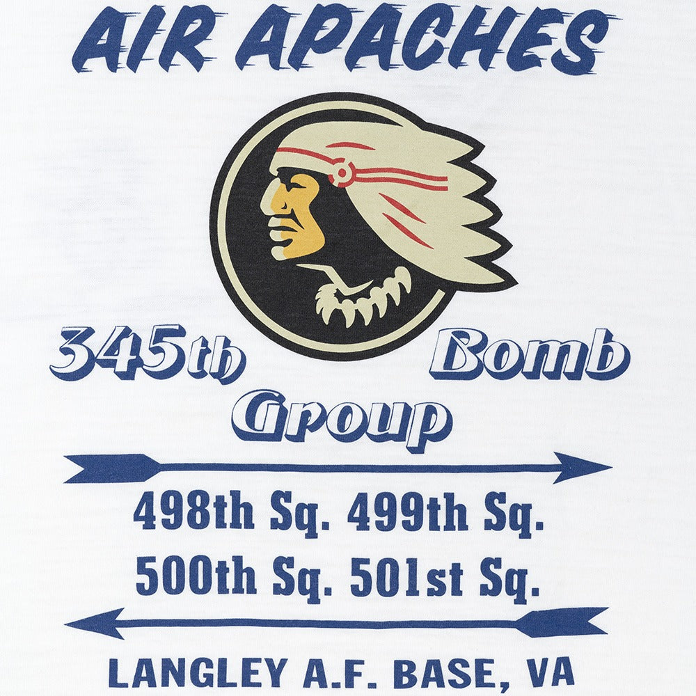 BR79565 SLUB YARN T-SHIRT "345th BOMB. GROUP" - WHITE