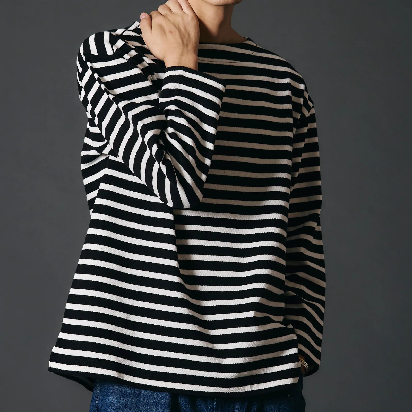 BR-8800 Firmer Border L/S T-shirt - BLACK