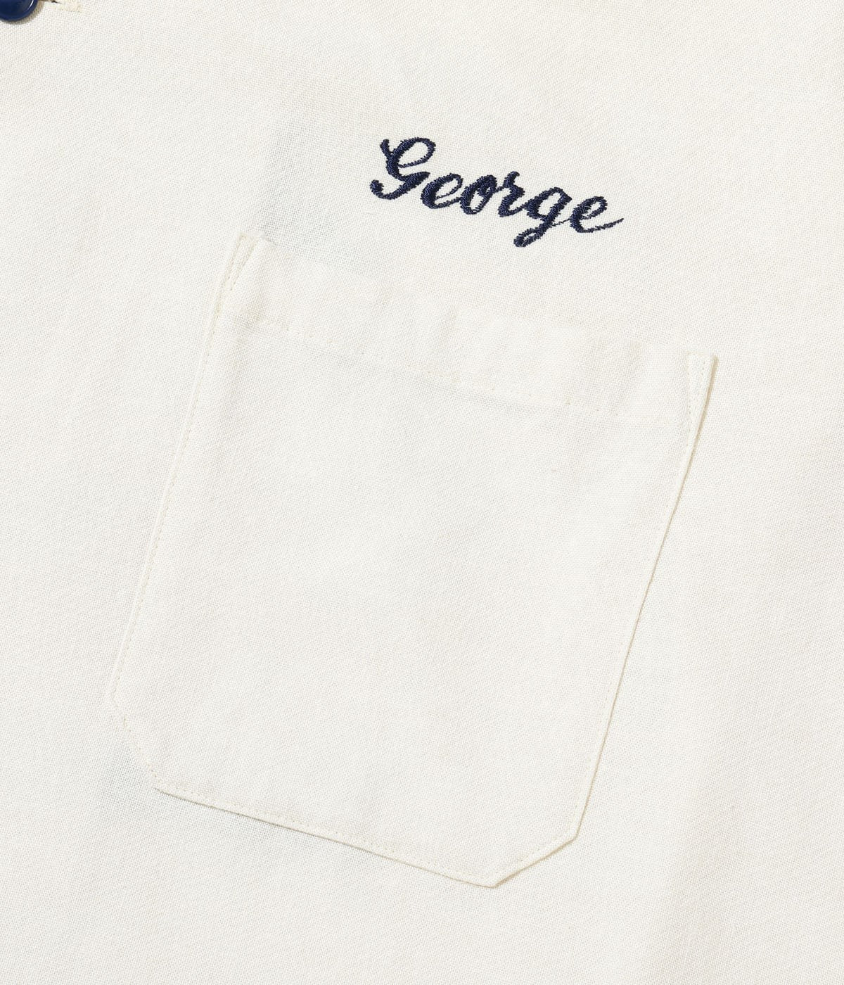 BR39510 U.S. NAVY RAYON LINEN OPEN SHIRT with CHAIN EMBROIDERED - OFF WHITE