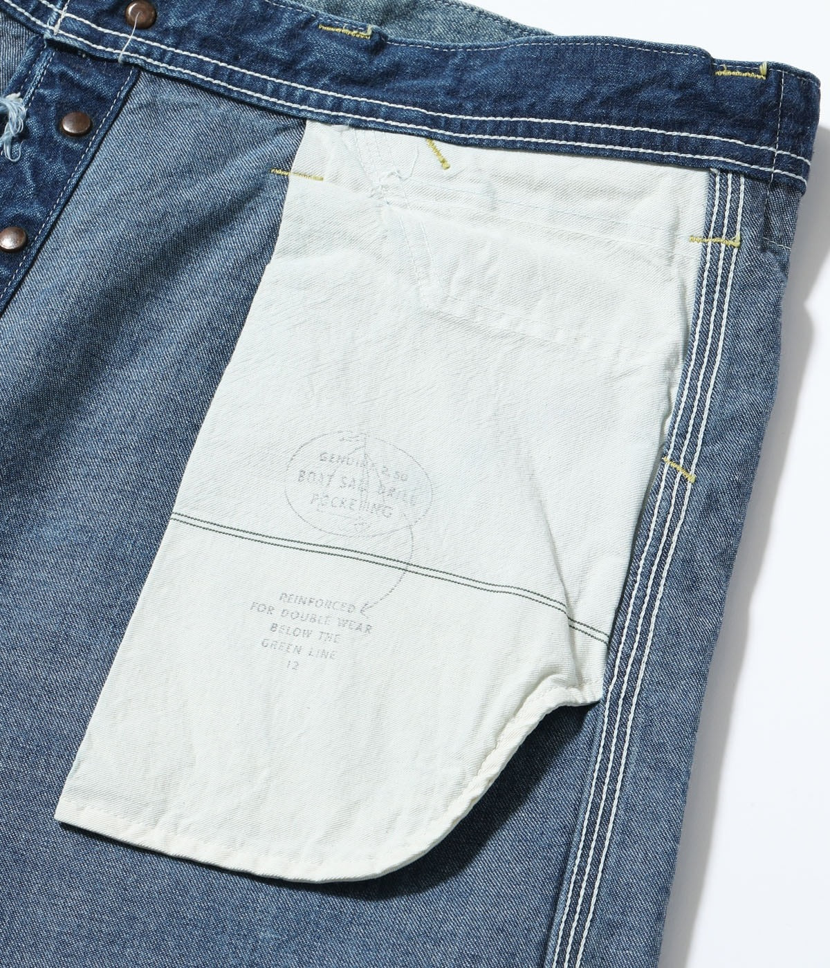 SC42549 11oz. BLUE DENIM WORK PANTS AGED MODEL - INDIGO