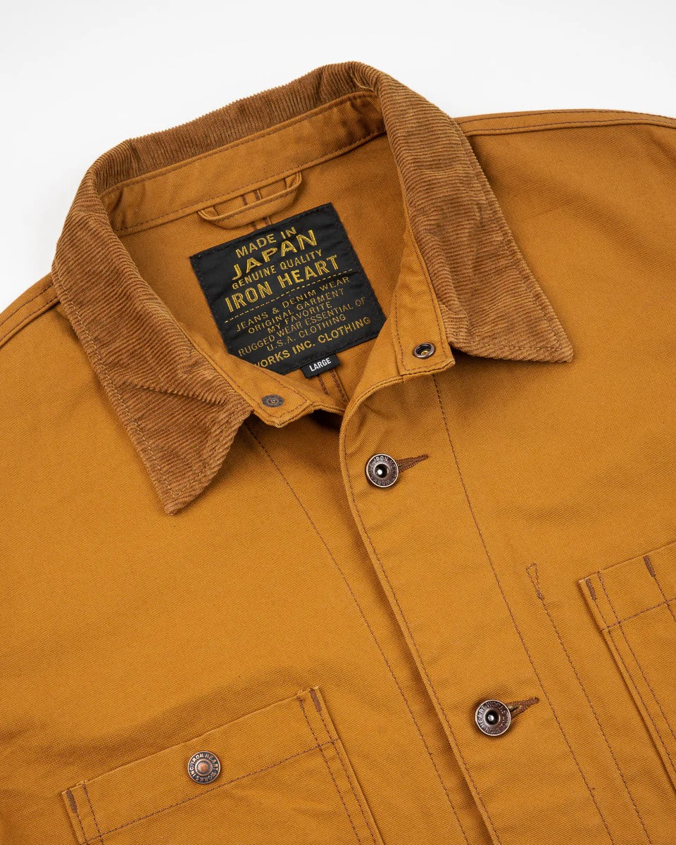 IHJ-148-BRN 10OZ KURASHIKIZOME® ORGANIC COTTON DUCK CHORE JACKET - BROWN