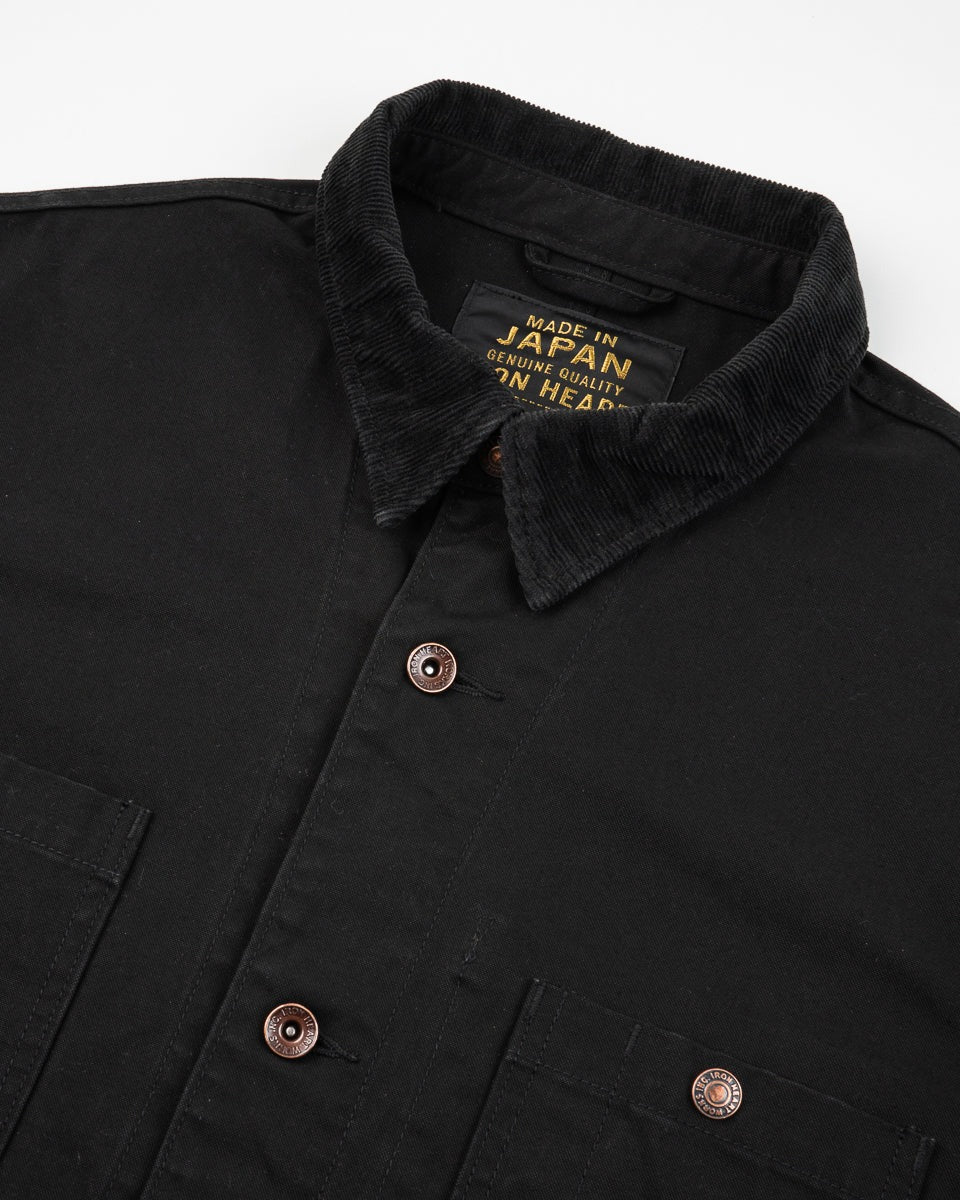 IHJ-148-BLK 10OZ KURASHIKIZOME® ORGANIC COTTON DUCK CHORE JACKET - BLACK