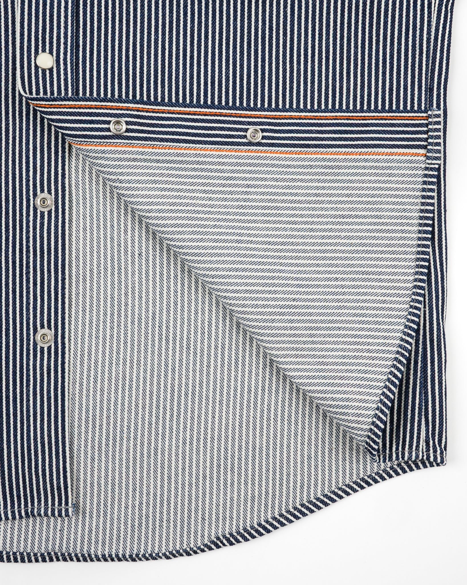 IHSH-07 12oz Hickory Stripe Western Shirt - INDIGO