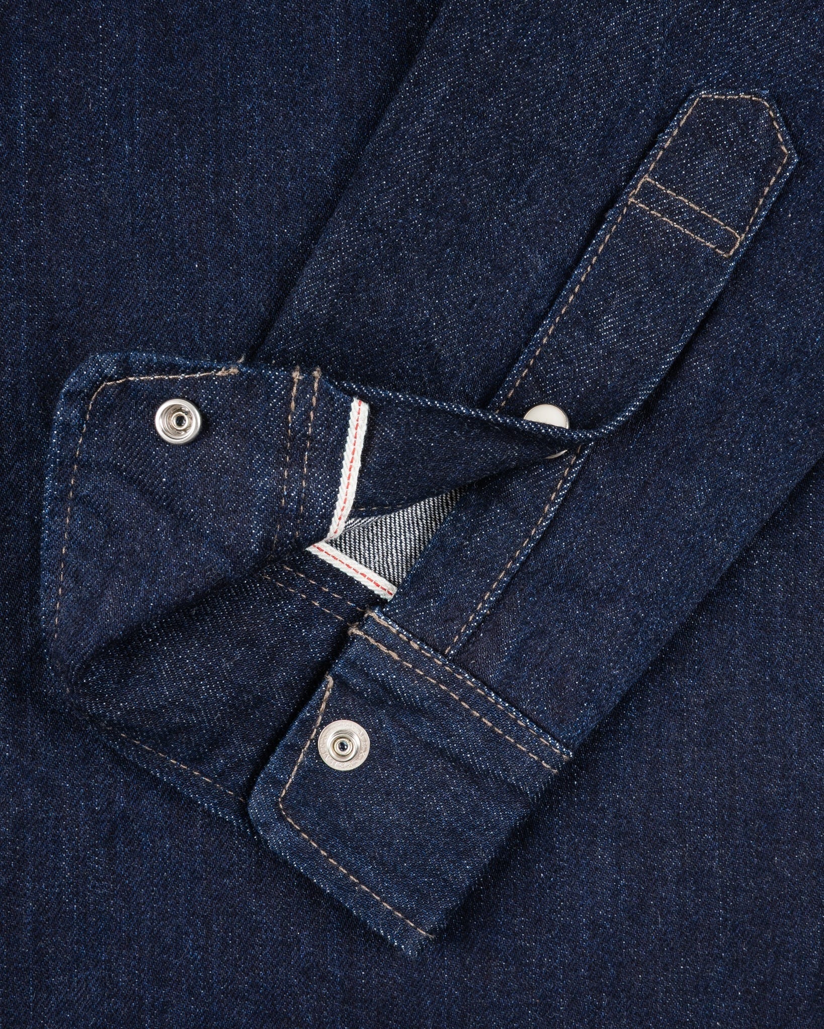 IHSH-326-IND 12OZ SELVEDGE DENIM WORK SHIRT WITH SNAPS - INDIGO