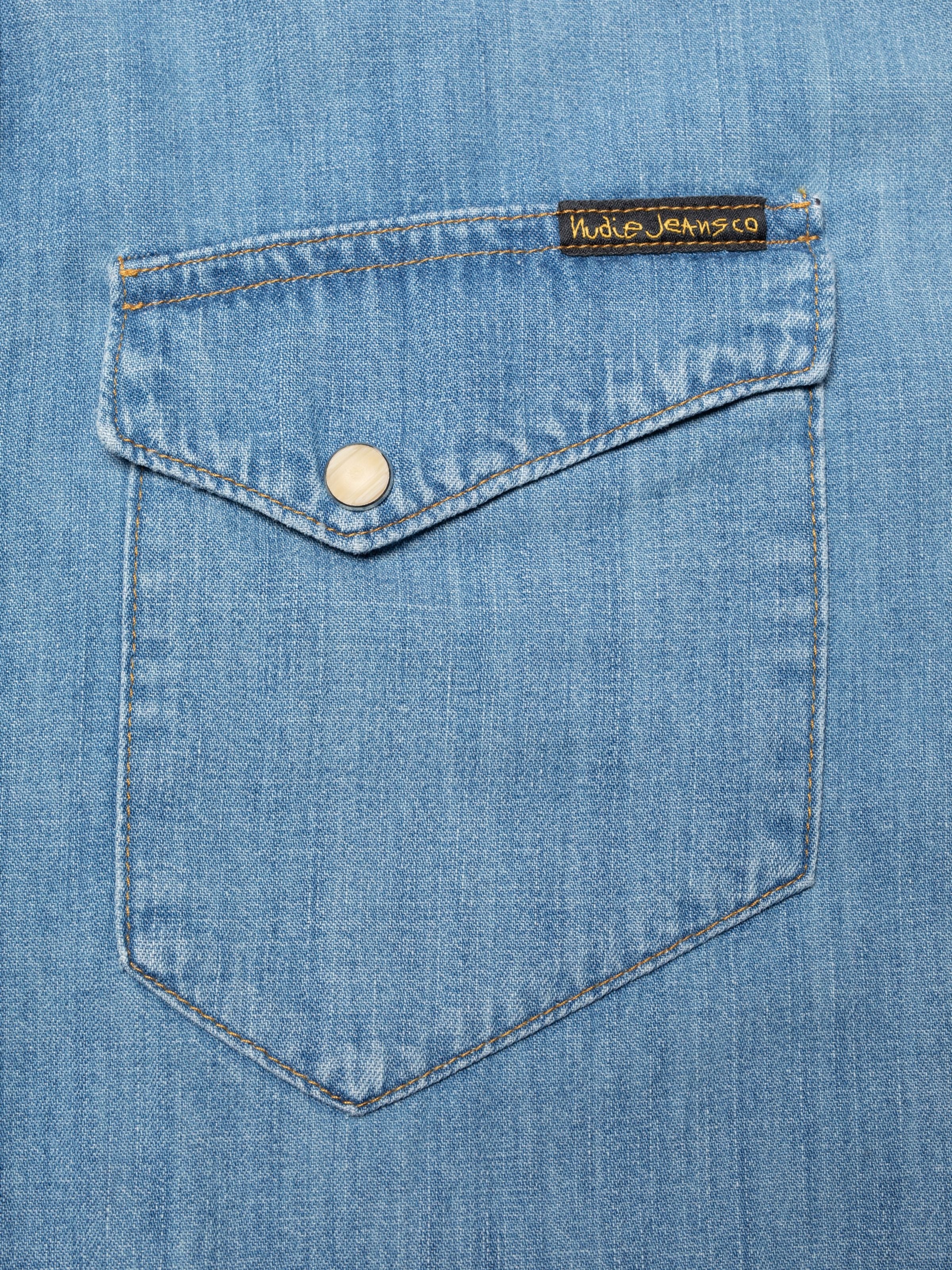 Gunnar Light Used Denim Shirt - Light Blue