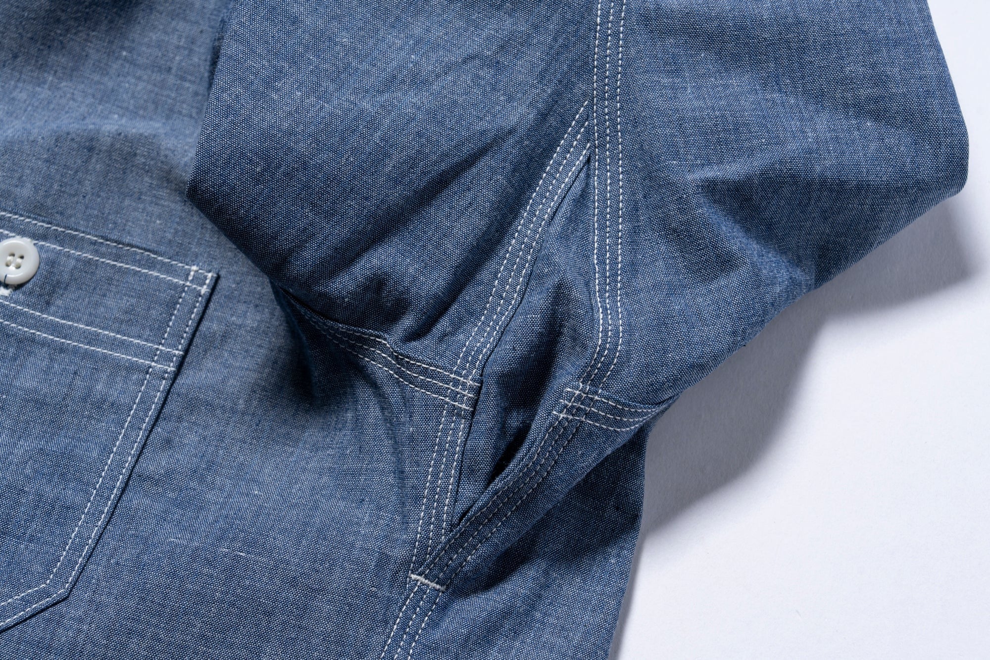 MS25104 8HU CHAMBRAY SERVICEMAN WORK SHIRT - LIGHT BLUE