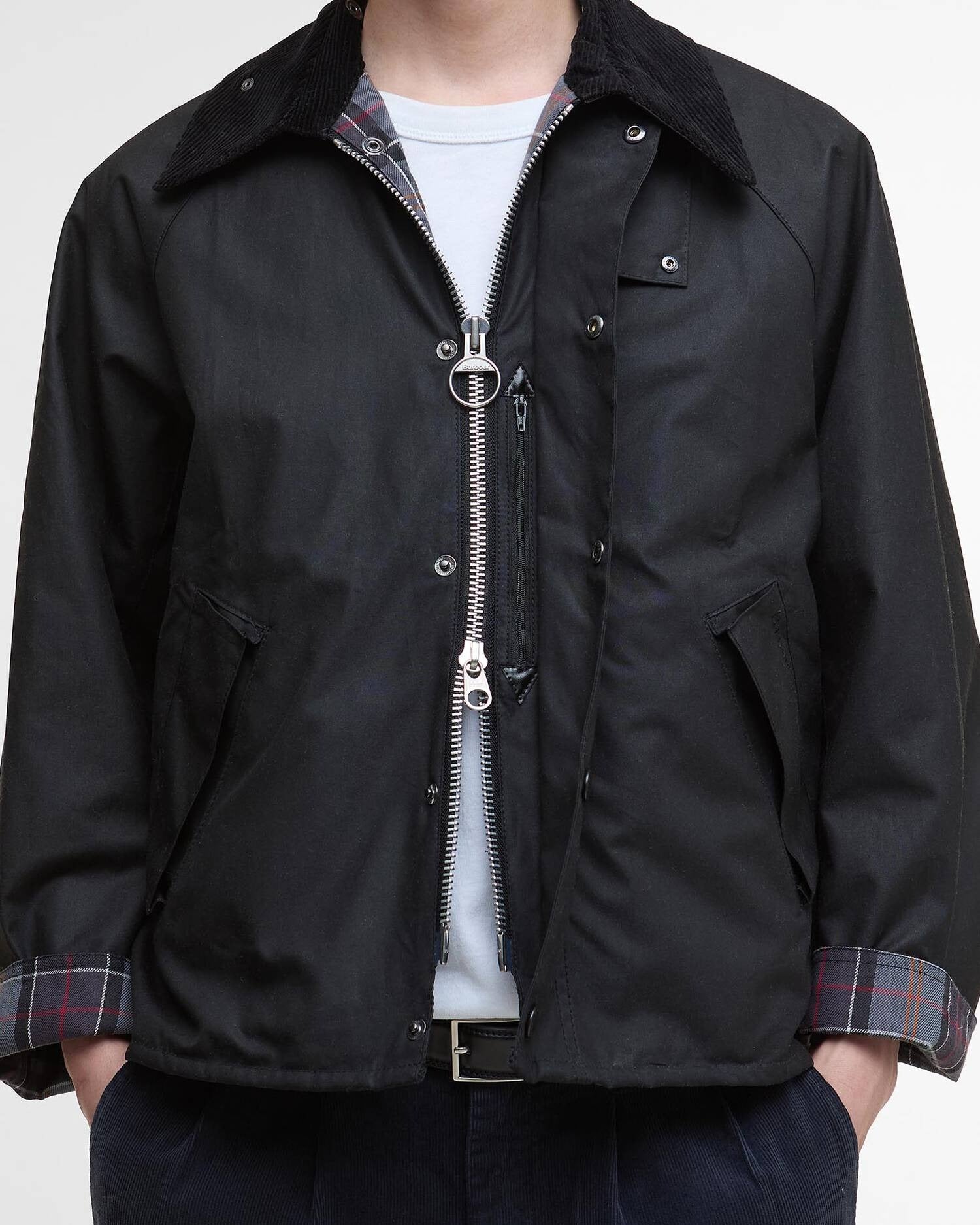 MODIFIED TRANSPORT WAX JACKET - BLACK