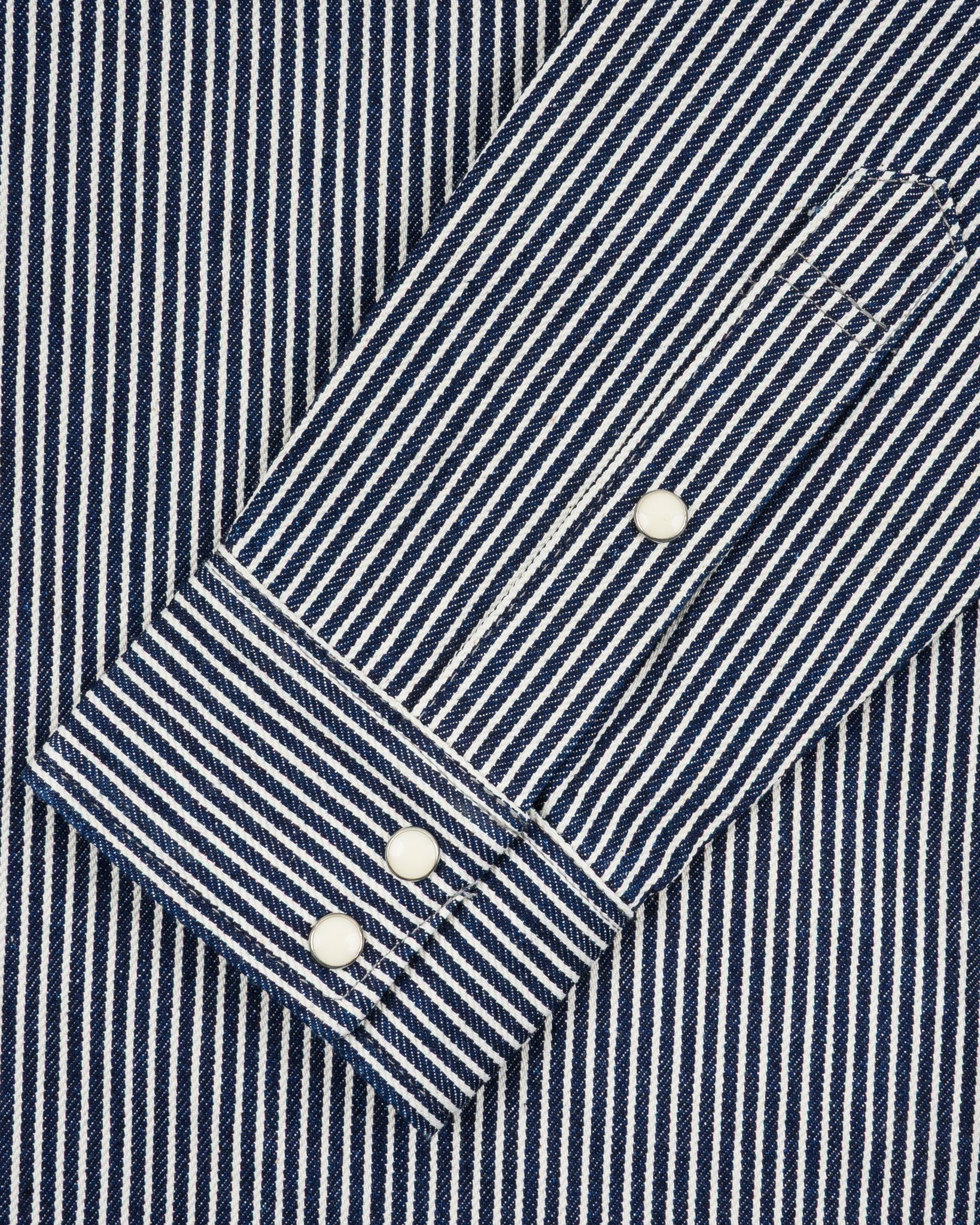 IHSH-07 12oz Hickory Stripe Western Shirt - INDIGO