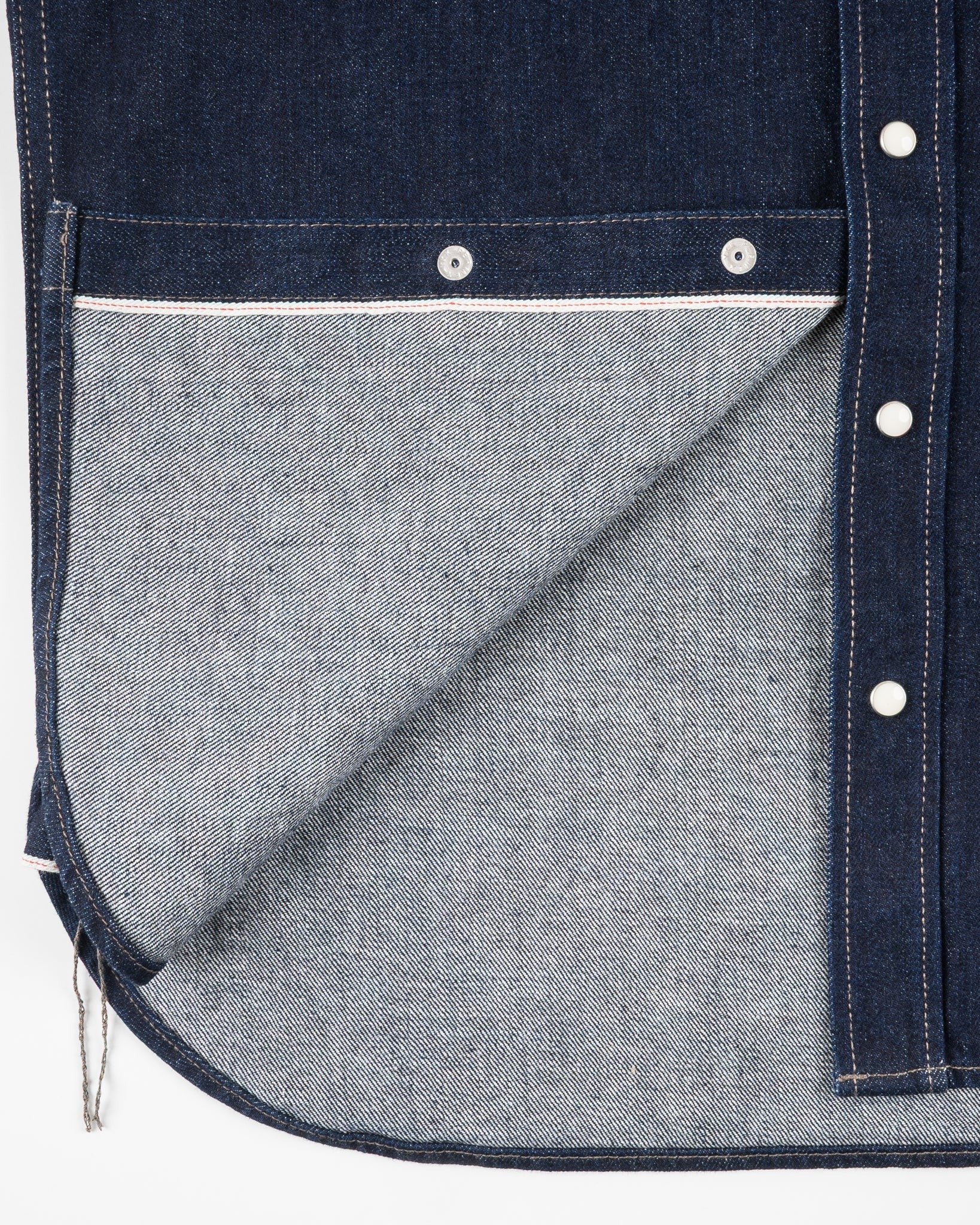 IHSH-326-IND 12OZ SELVEDGE DENIM WORK SHIRT WITH SNAPS - INDIGO