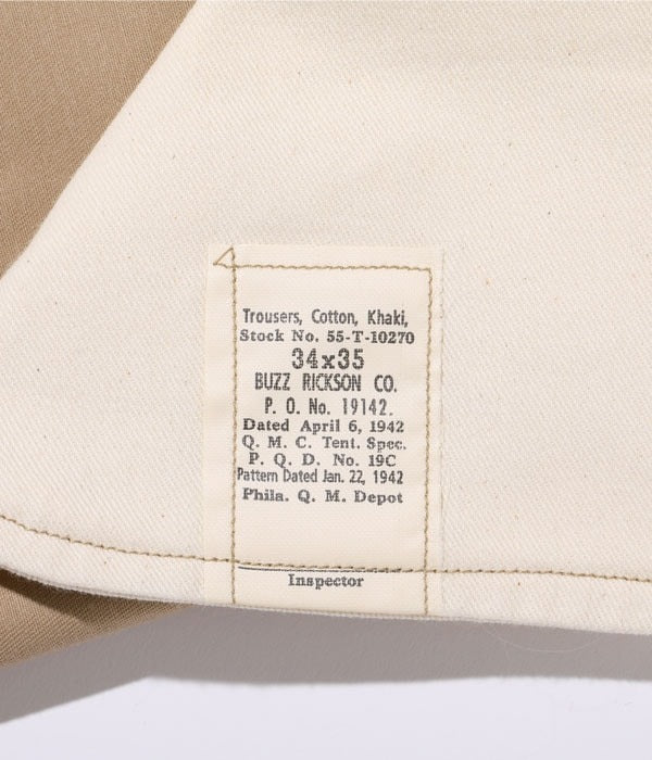 M43036 / EARLY MILITARY CHINOS 1942 MODEL (ONE WASH) - BEIGE