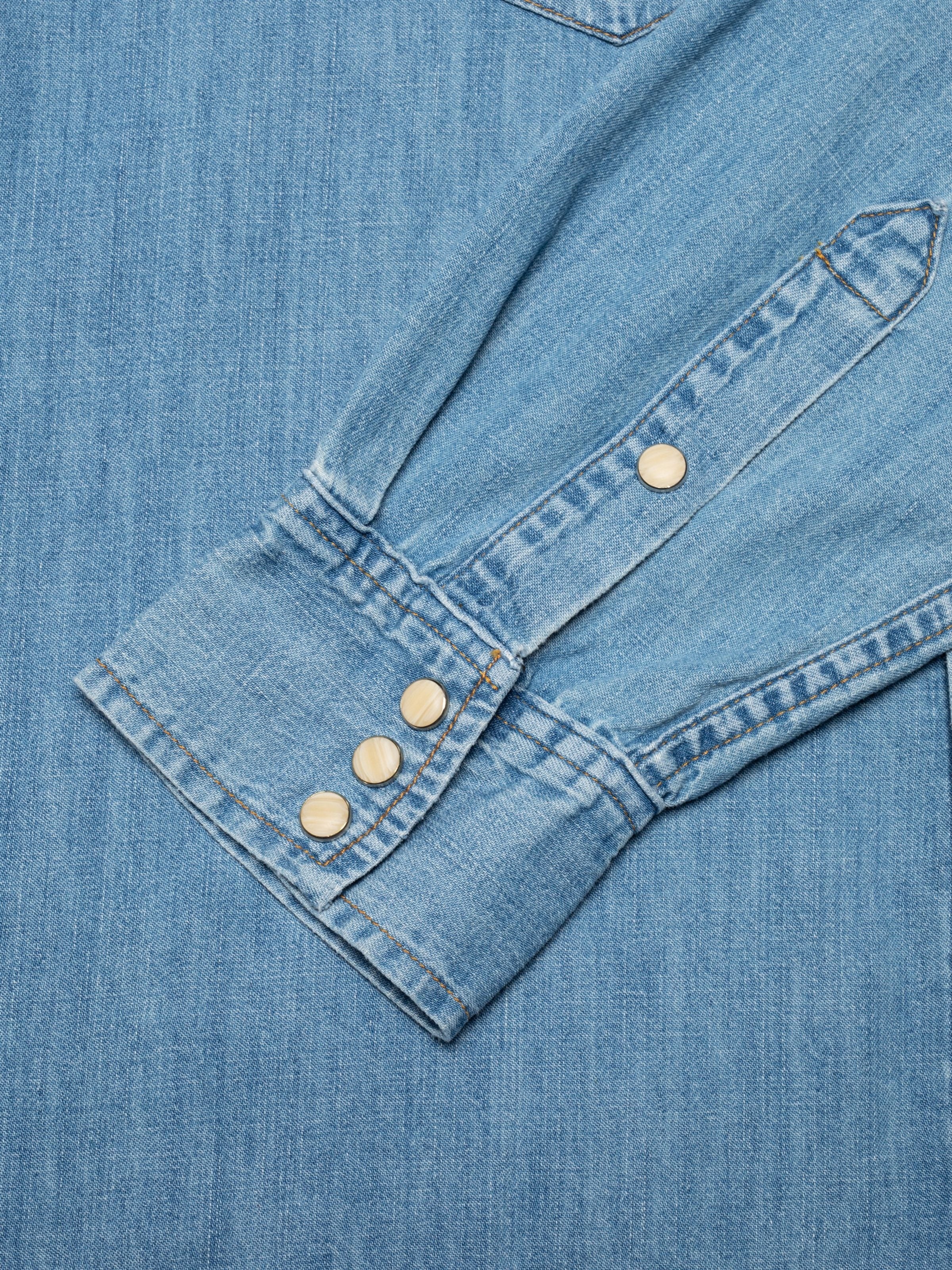 Gunnar Light Used Denim Shirt - Light Blue